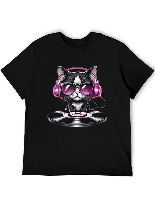 DJ Cat T-Shirt - Cool Cat on Vinyl