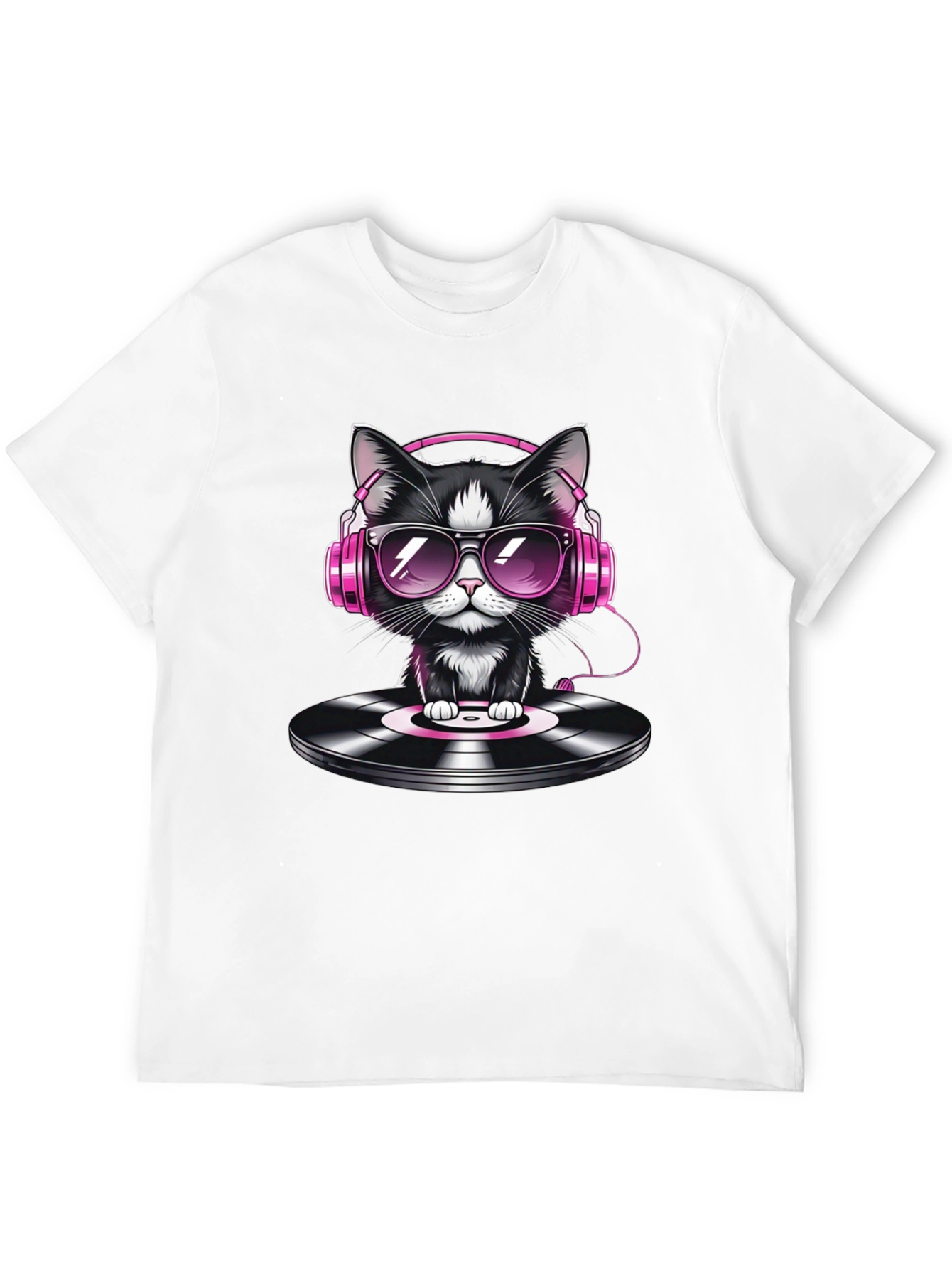 DJ Cat T-Shirt - Cool Cat on Vinyl