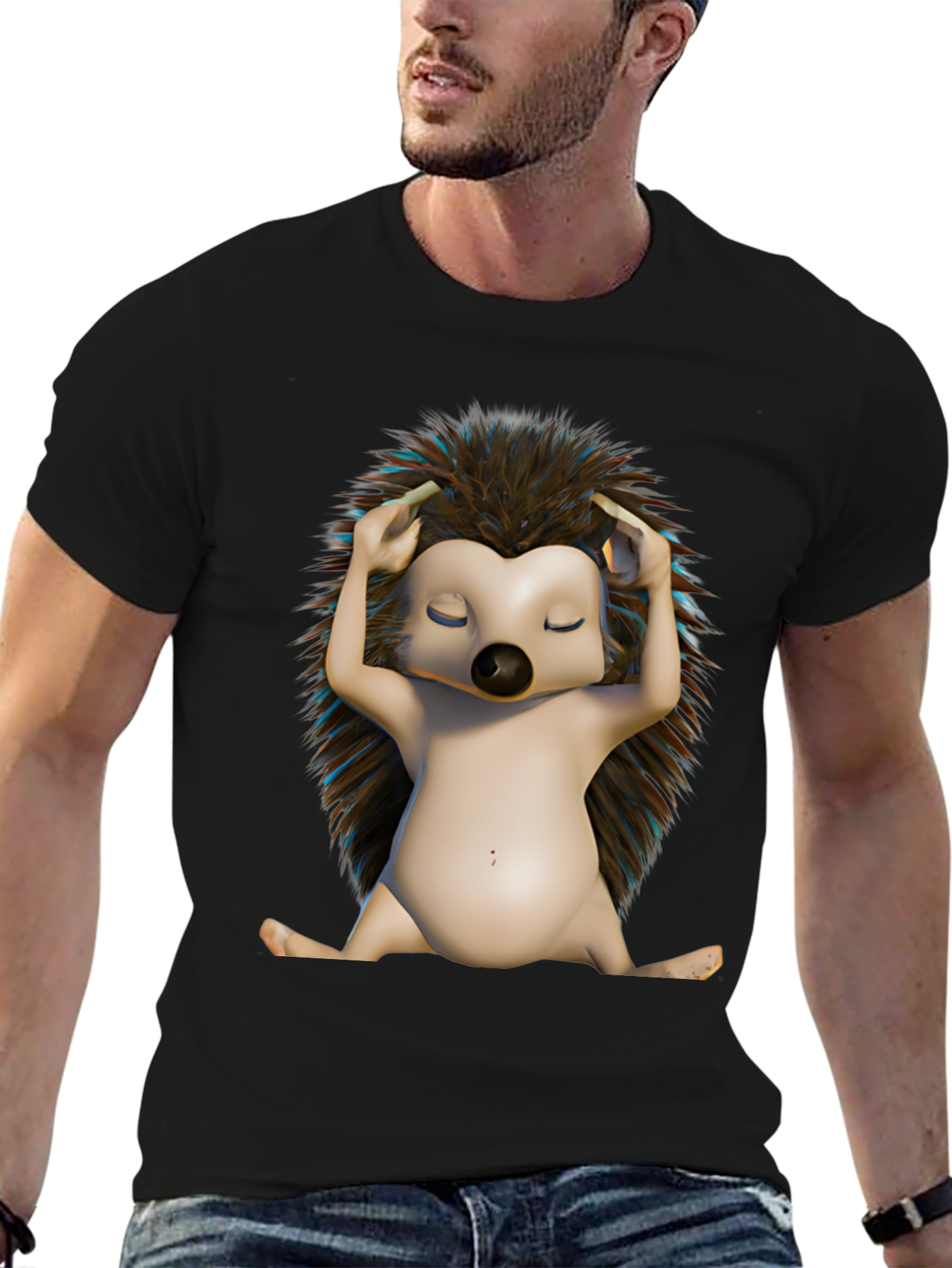 Relaxed Hedgehog T-Shirt - Unique Graphic Tee