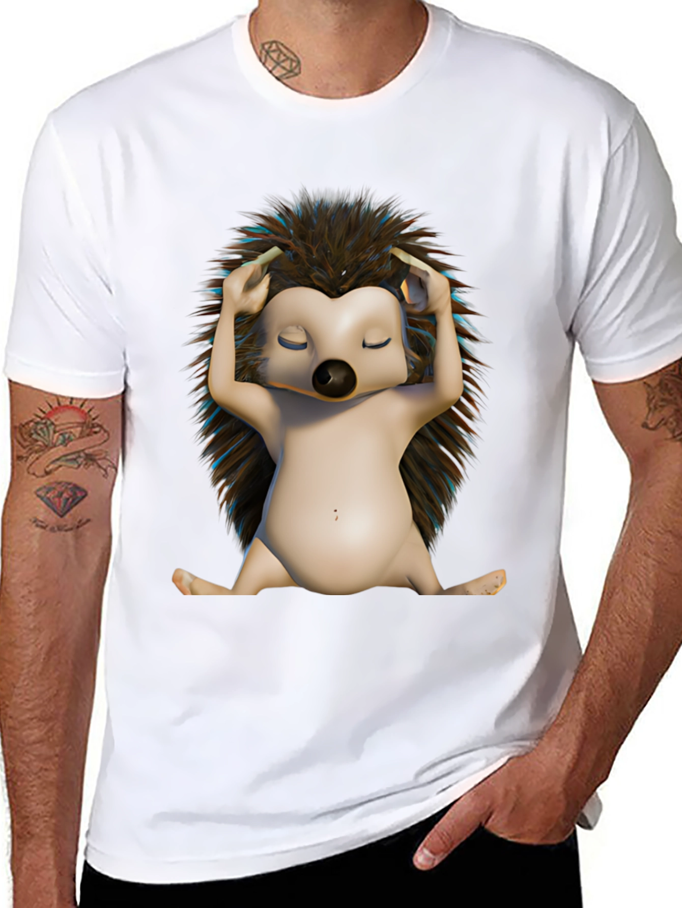 Relaxed Hedgehog T-Shirt - Unique Graphic Tee