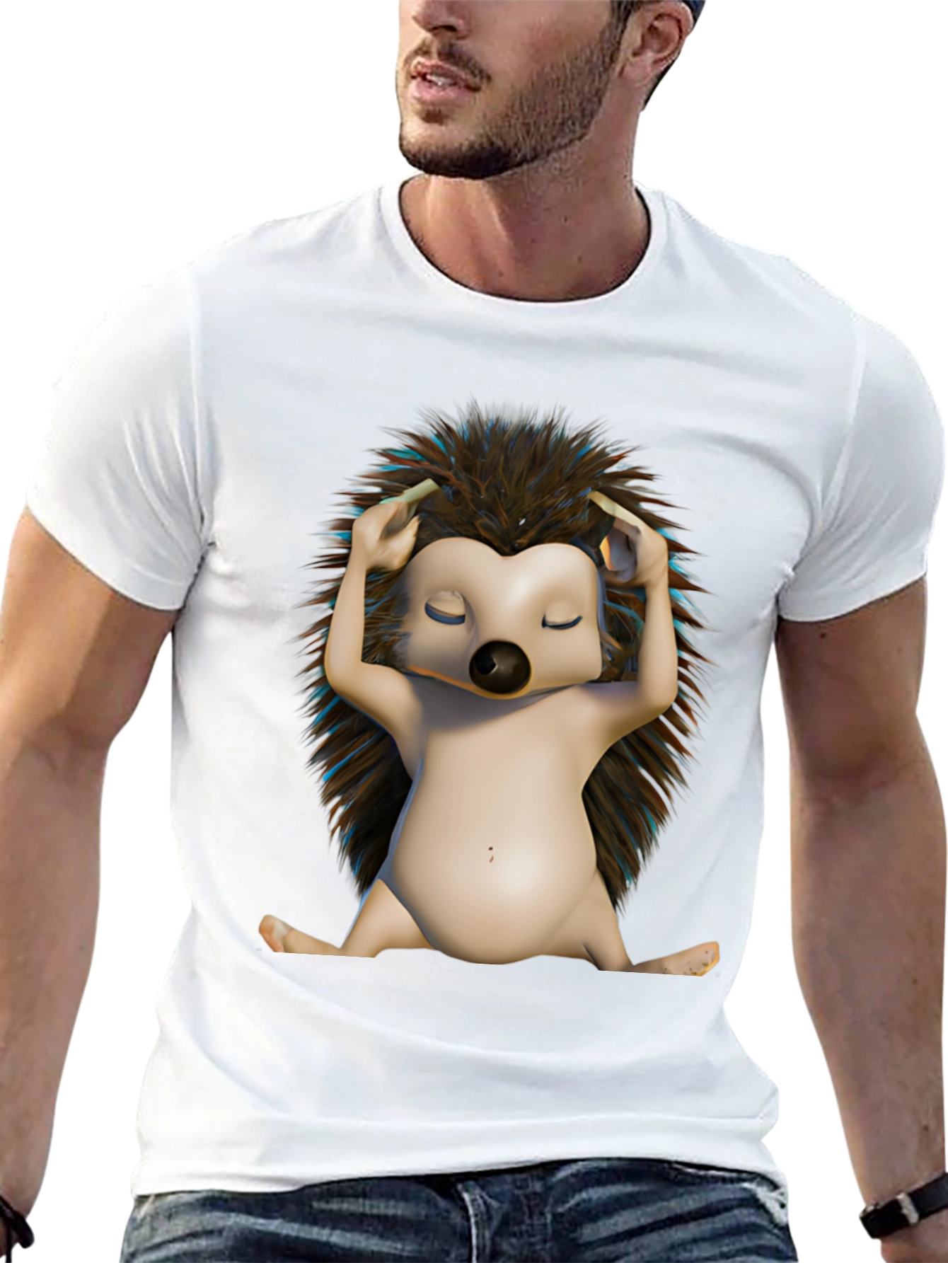 Relaxed Hedgehog T-Shirt - Unique Graphic Tee