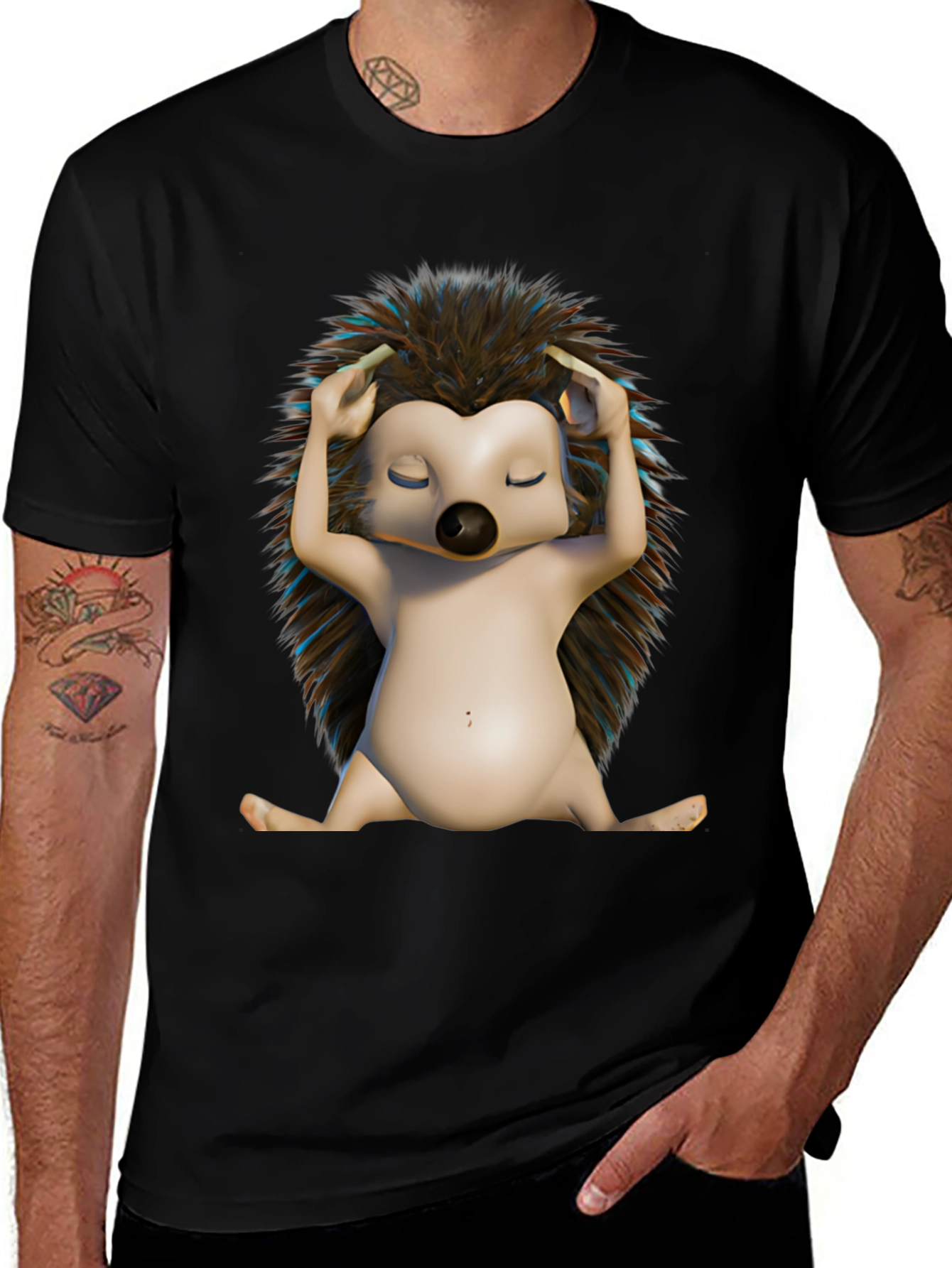 Relaxed Hedgehog T-Shirt - Unique Graphic Tee