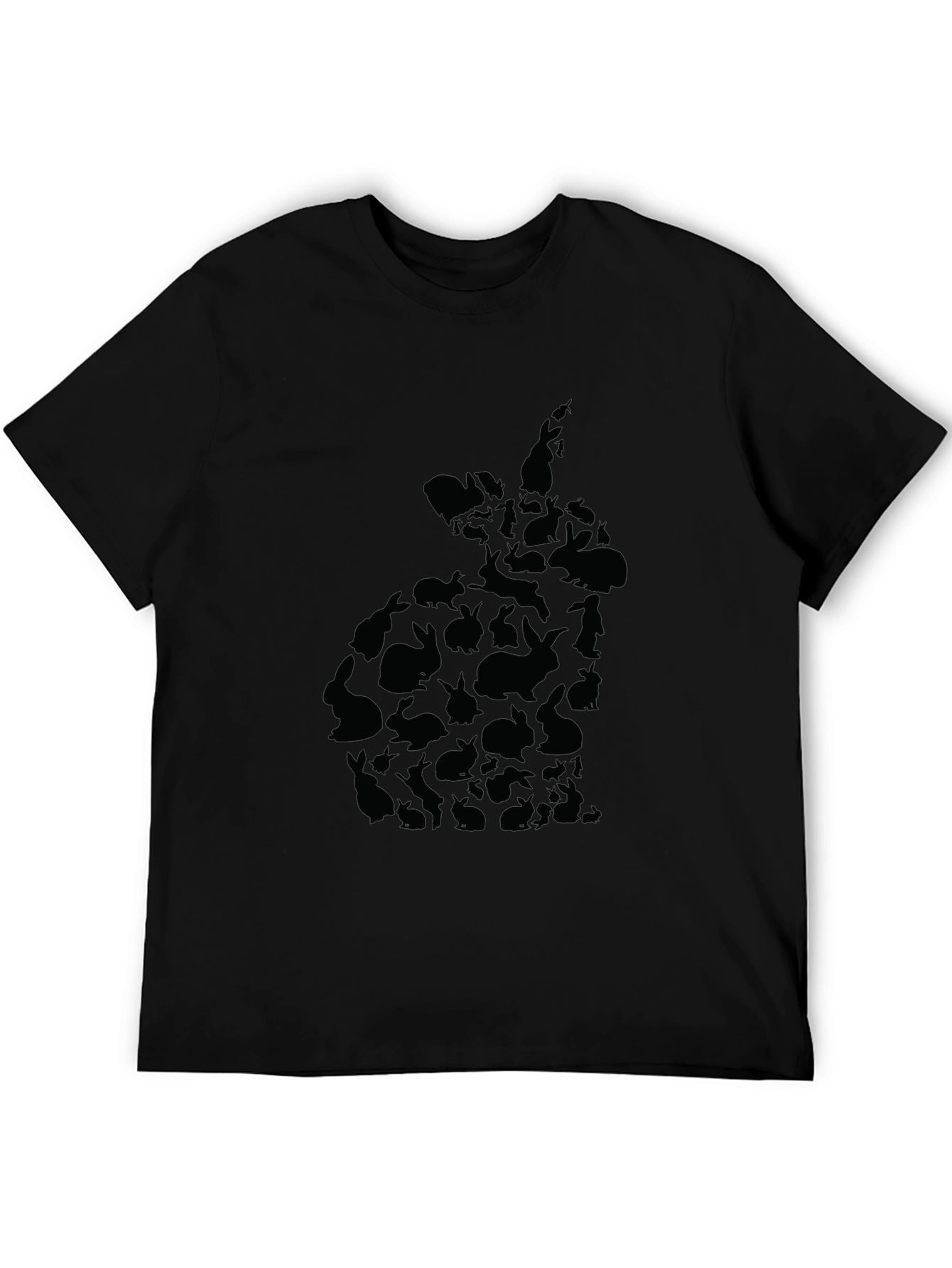Rabbit Silhouette Black T-Shirt