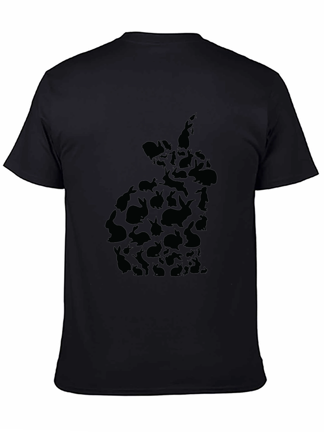 Rabbit Silhouette Black T-Shirt