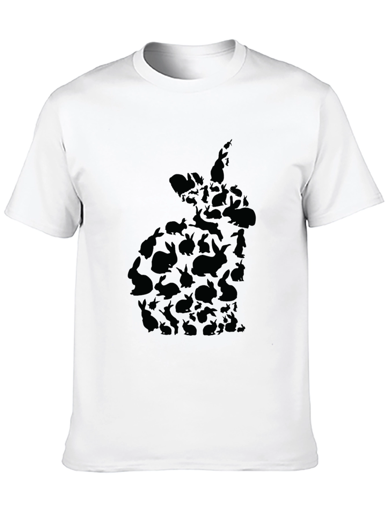 Rabbit Silhouette Black T-Shirt