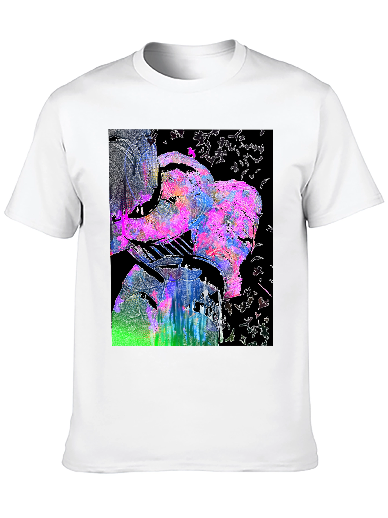 Abstract Art Graphic Print Mens Black T-Shirt