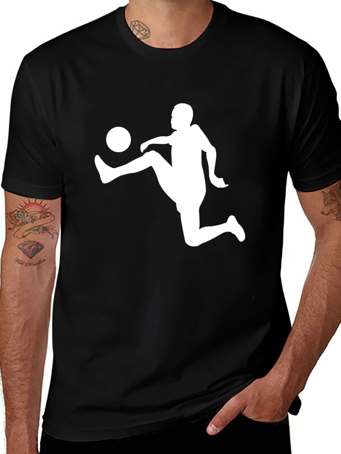 Soccer Kick Black T-Shirt