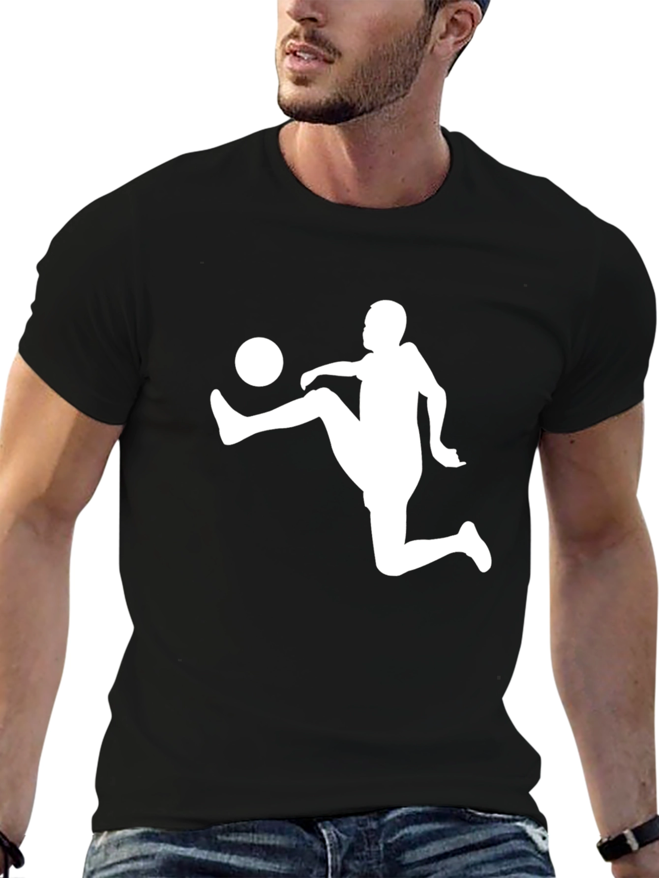 Soccer Kick Black T-Shirt