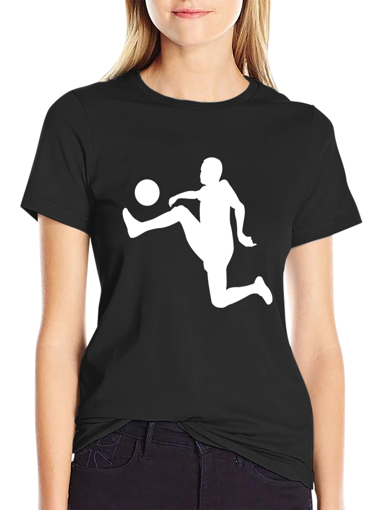 Soccer Kick Black T-Shirt