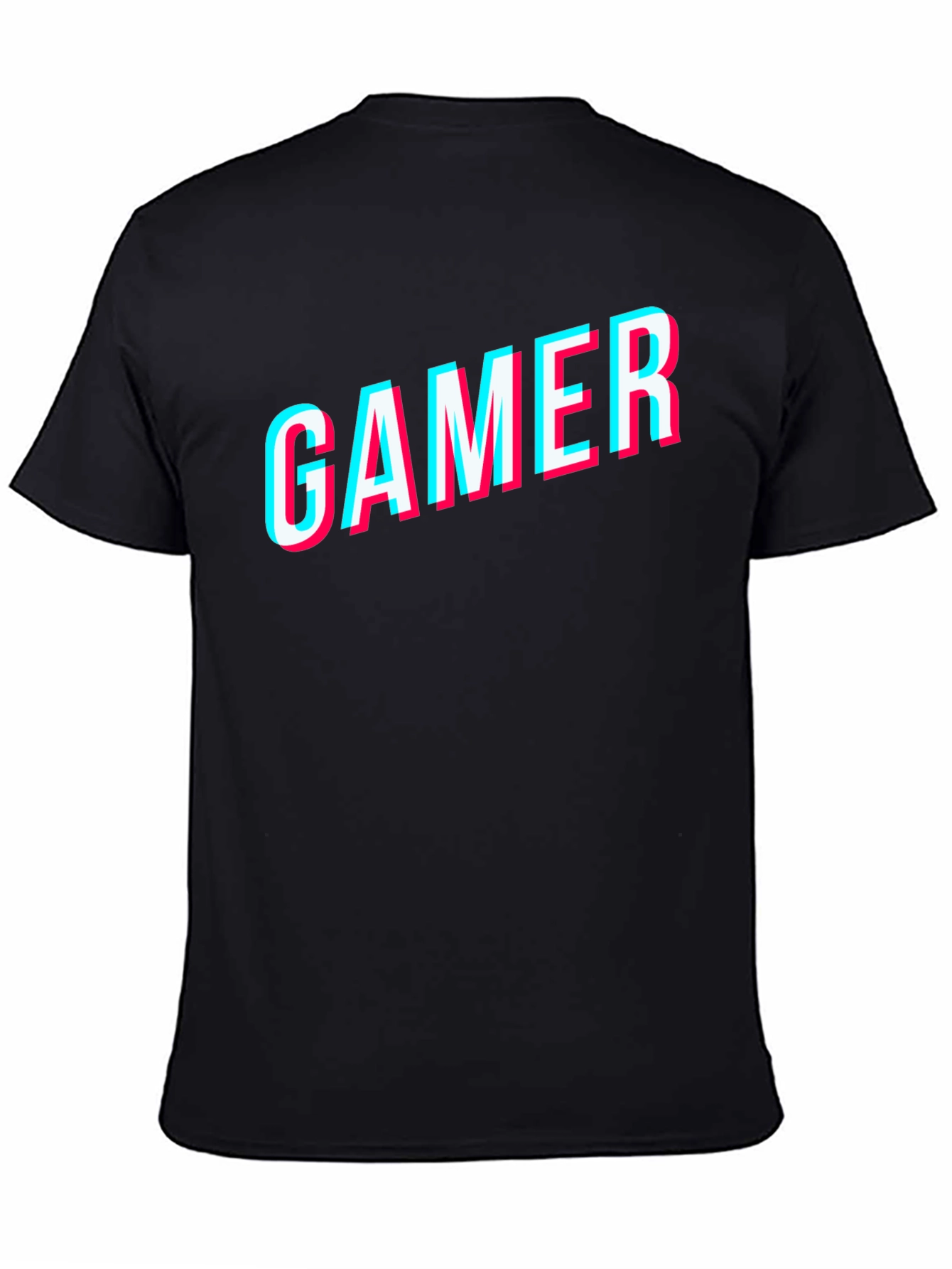 Gamer Glitch Style Black T-Shirt