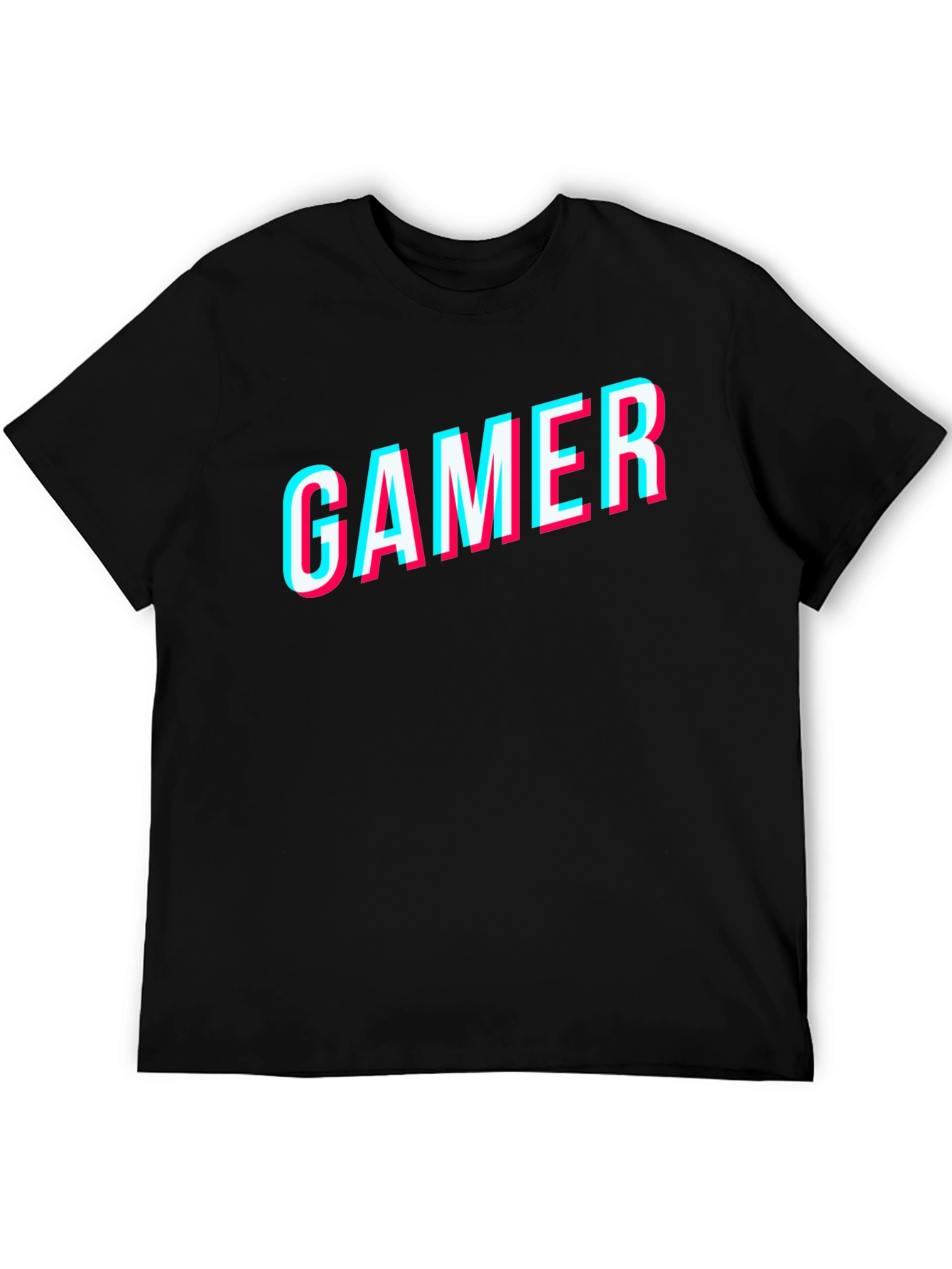 Gamer Glitch Style Black T-Shirt