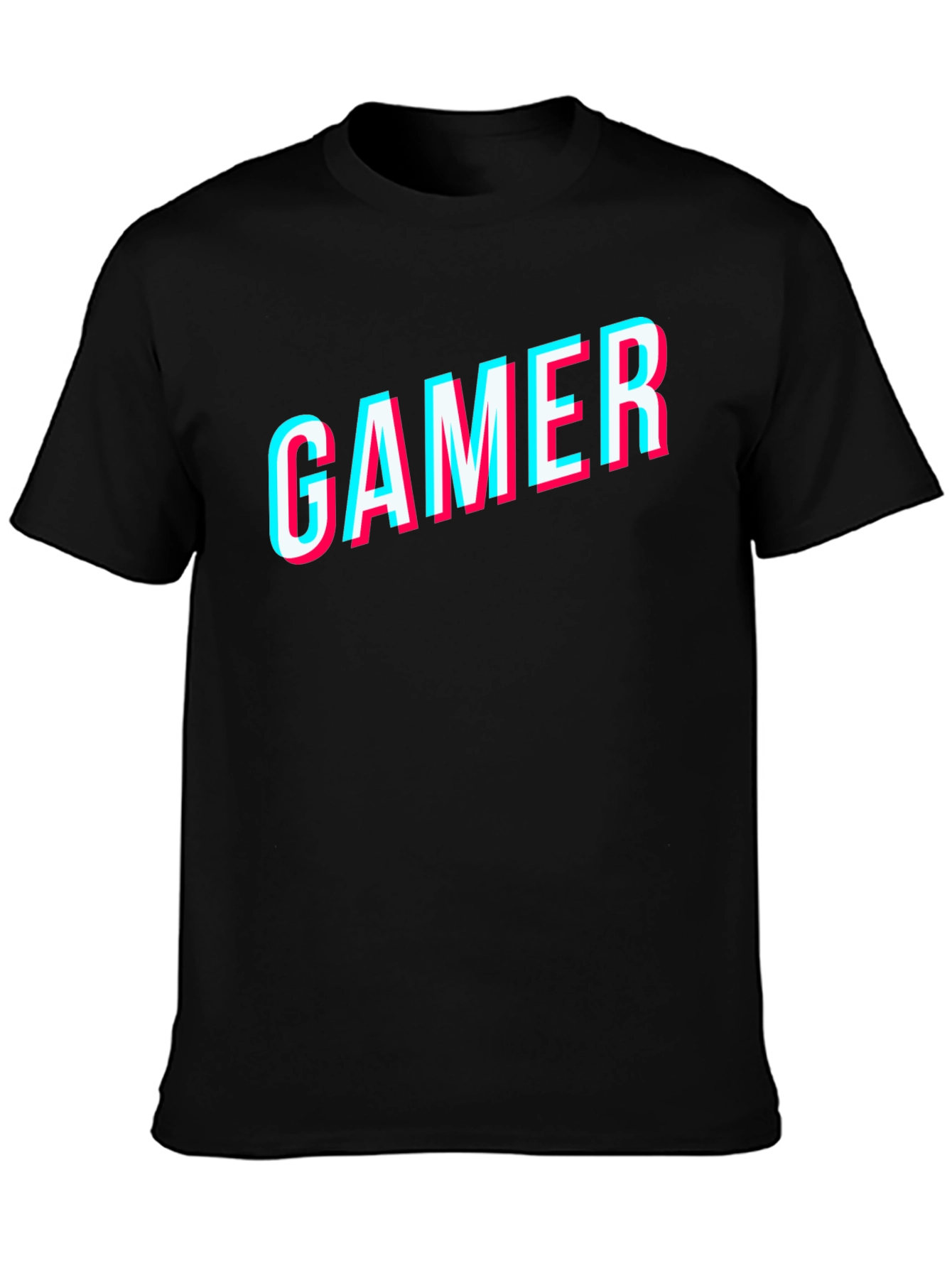 Gamer Glitch Style Black T-Shirt