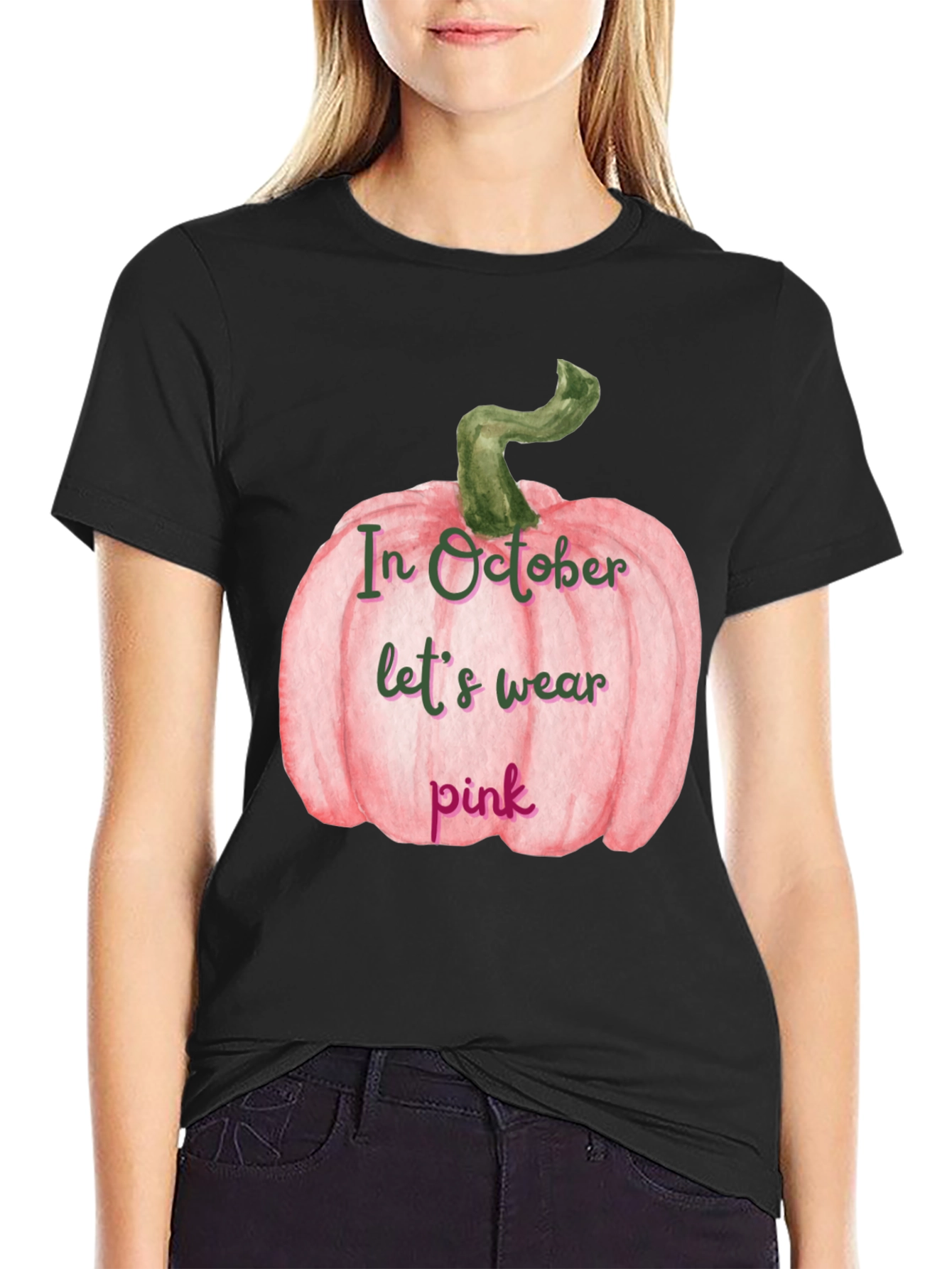 Pink Pumpkin Breast Cancer Awareness T-Shirt