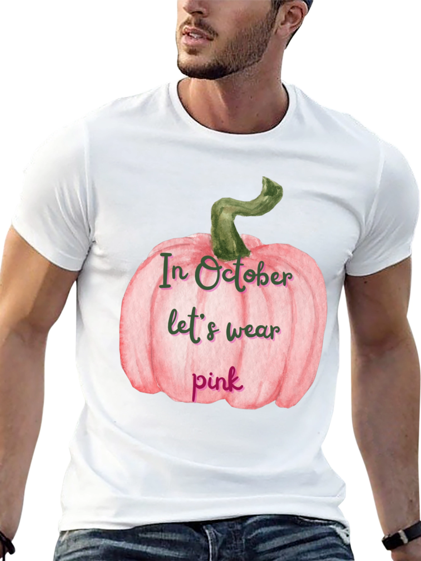 Pink Pumpkin Breast Cancer Awareness T-Shirt