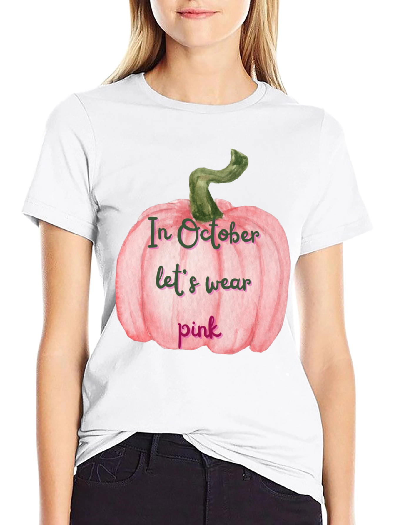Pink Pumpkin Breast Cancer Awareness T-Shirt