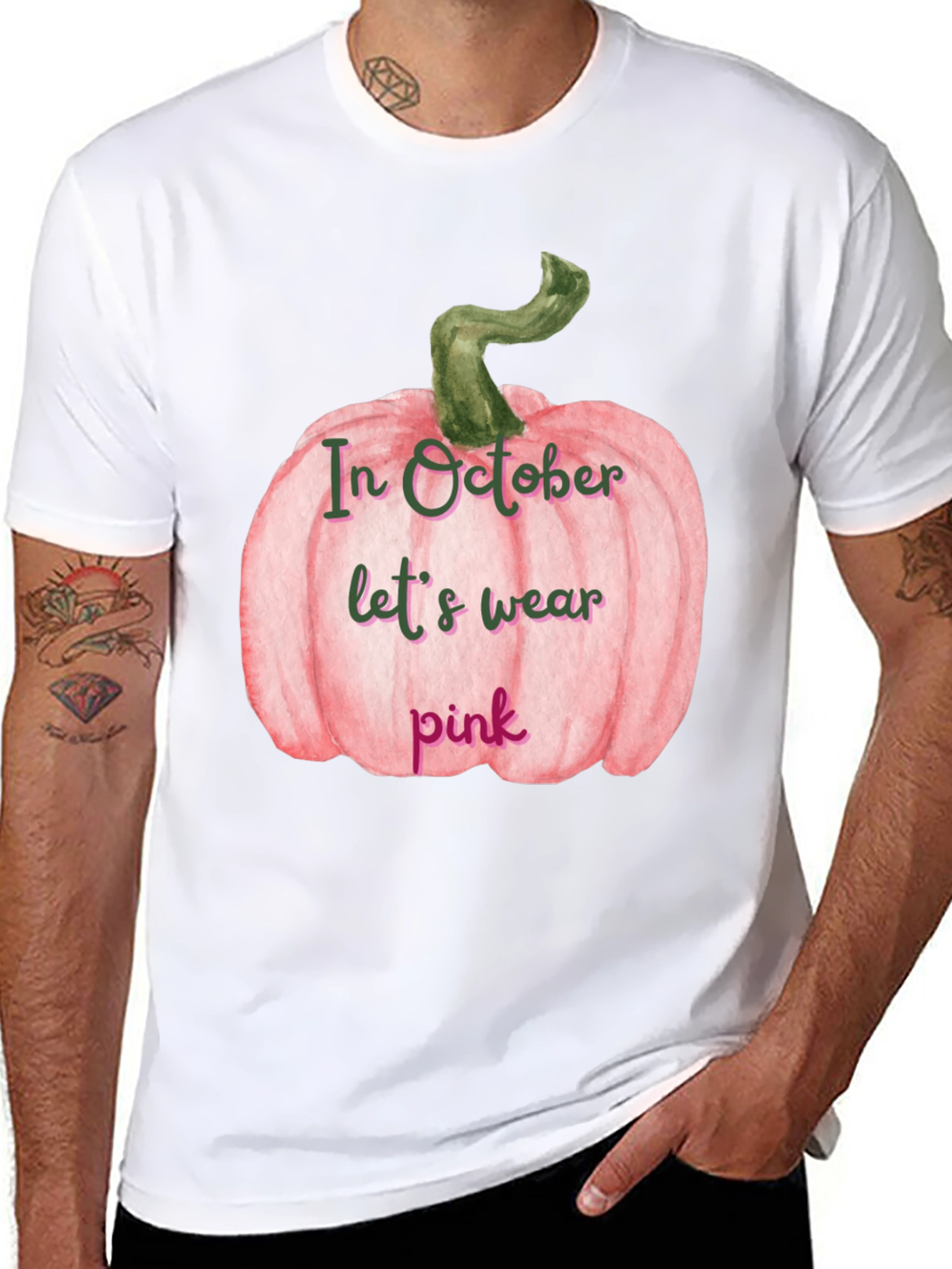 Pink Pumpkin Breast Cancer Awareness T-Shirt