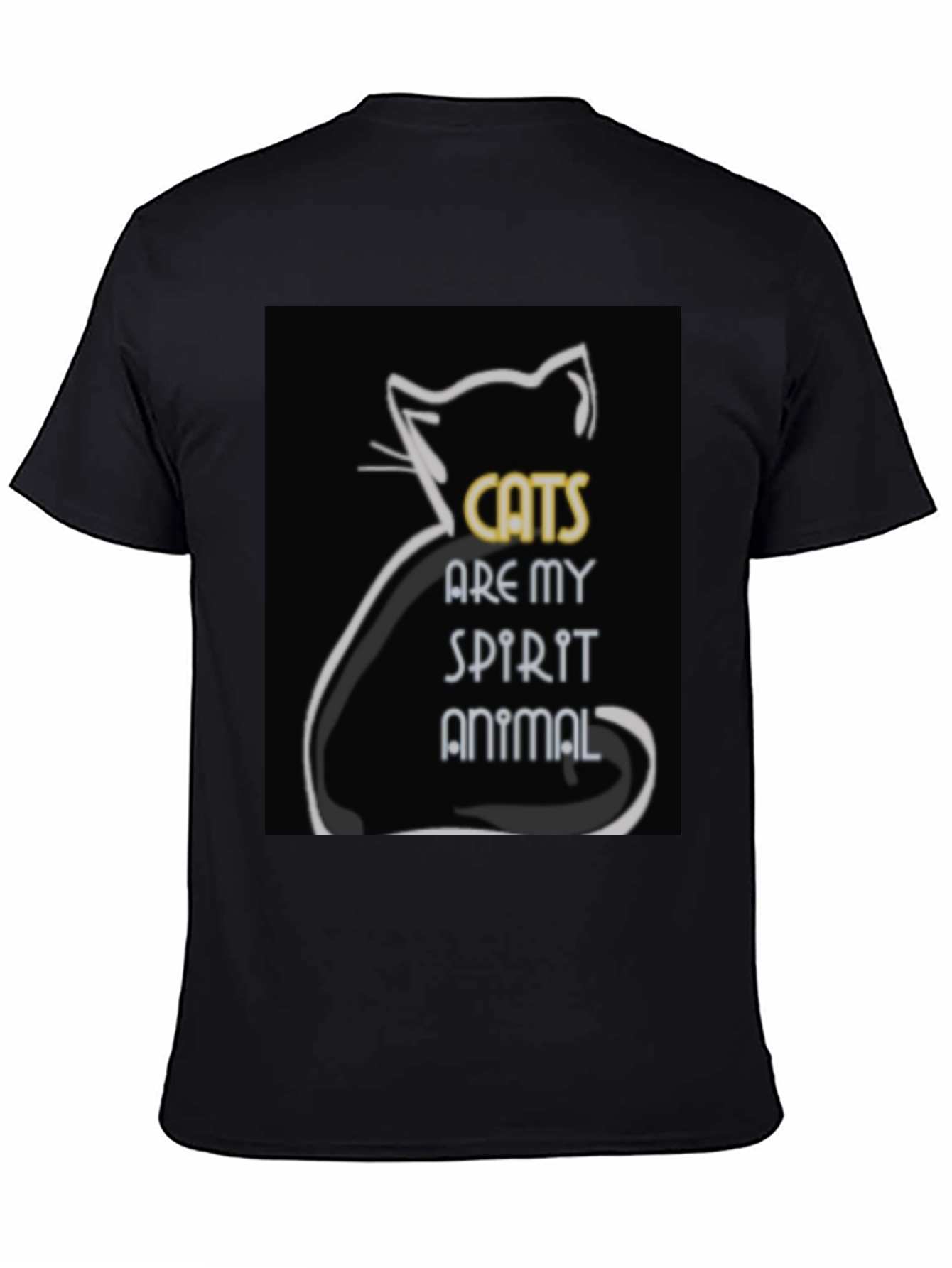 Cats are My Spirit Animal Black Graphic Tee