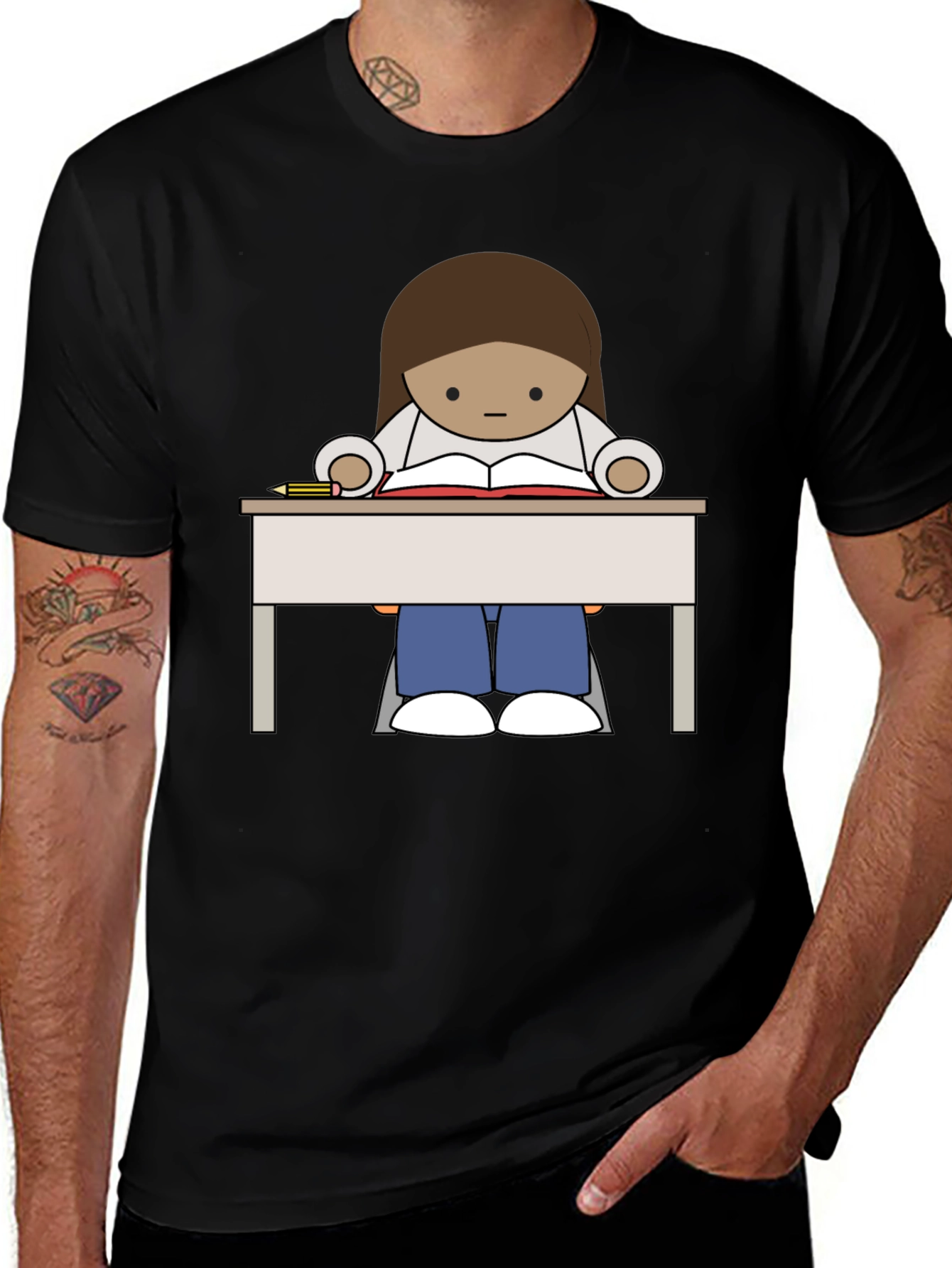 Studious Cartoon Graphic Tee