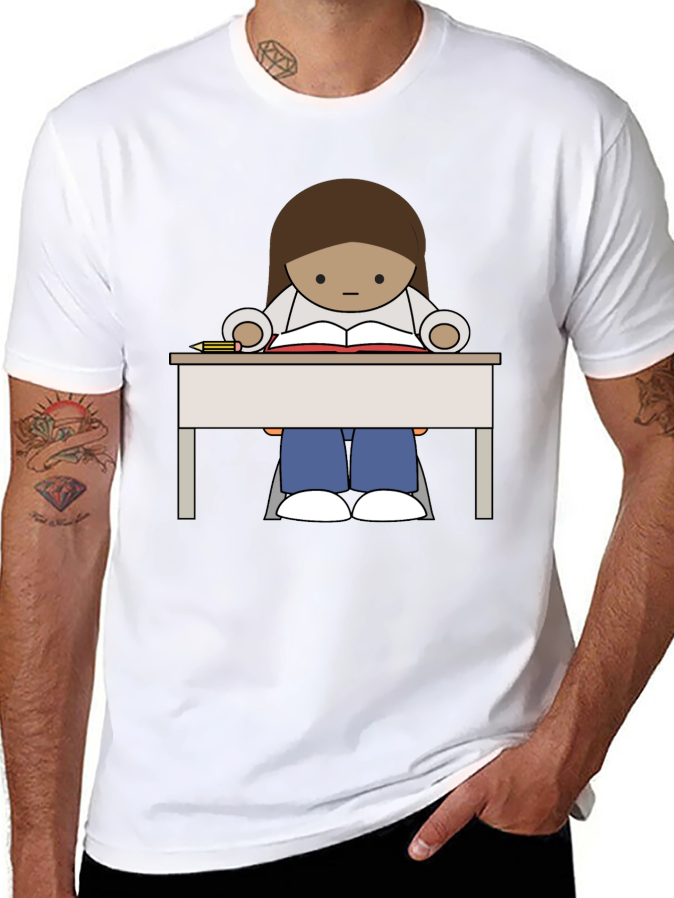 Studious Cartoon Graphic Tee