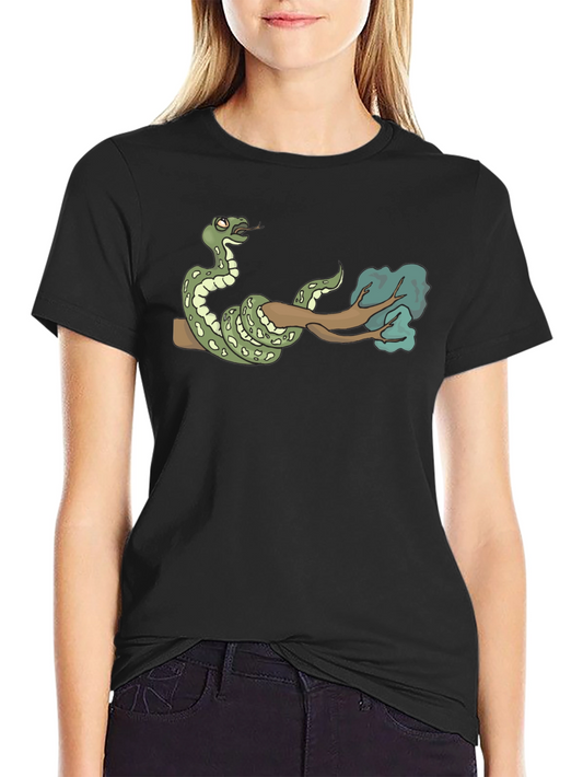 Snake On Branch Graphic T-Shirt - Cool Design!
