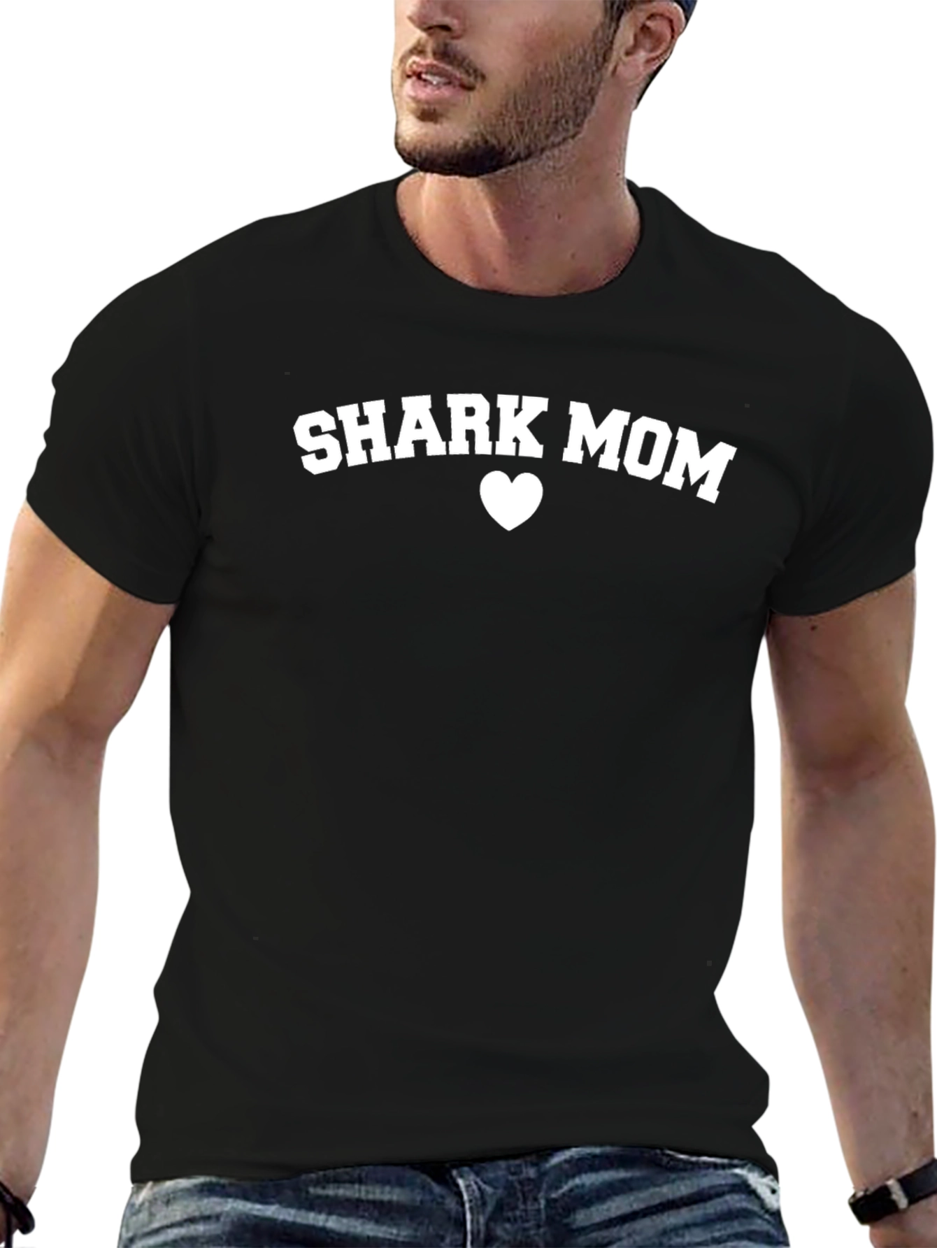Shark Mom T-Shirt - Black Graphic Tee