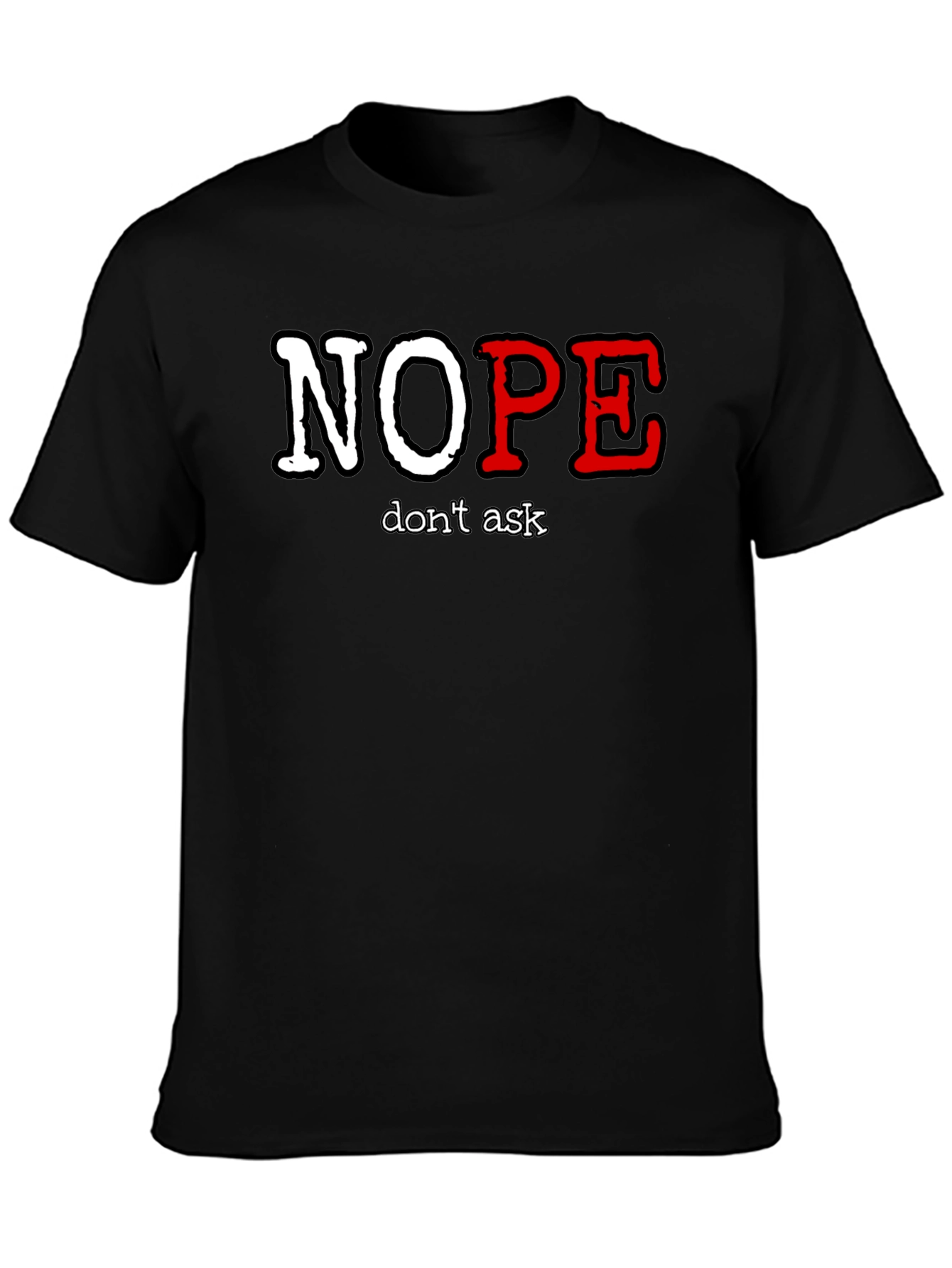 Nope Dont Ask Graphic Tee - Mens Black T-Shirt