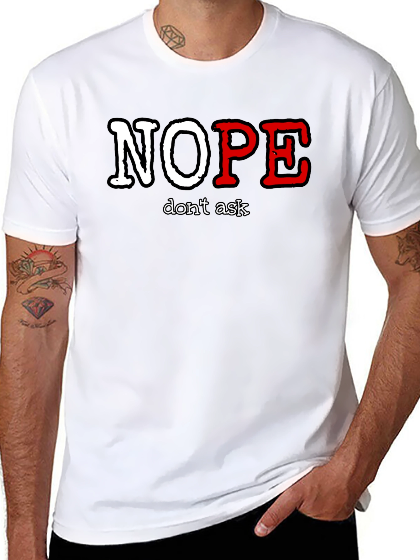 Nope Dont Ask Graphic Tee - Mens Black T-Shirt
