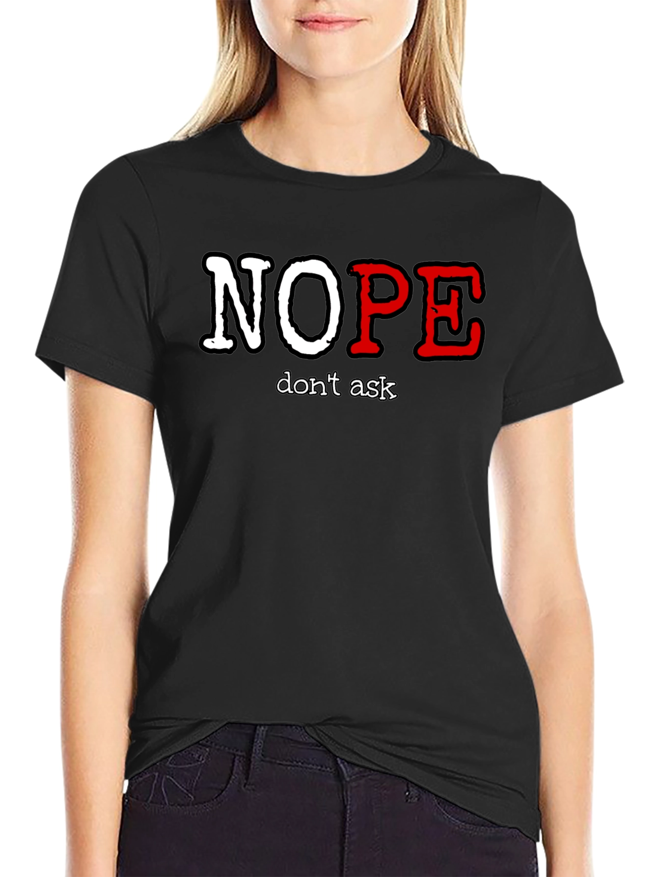 Nope Dont Ask Graphic Tee - Mens Black T-Shirt