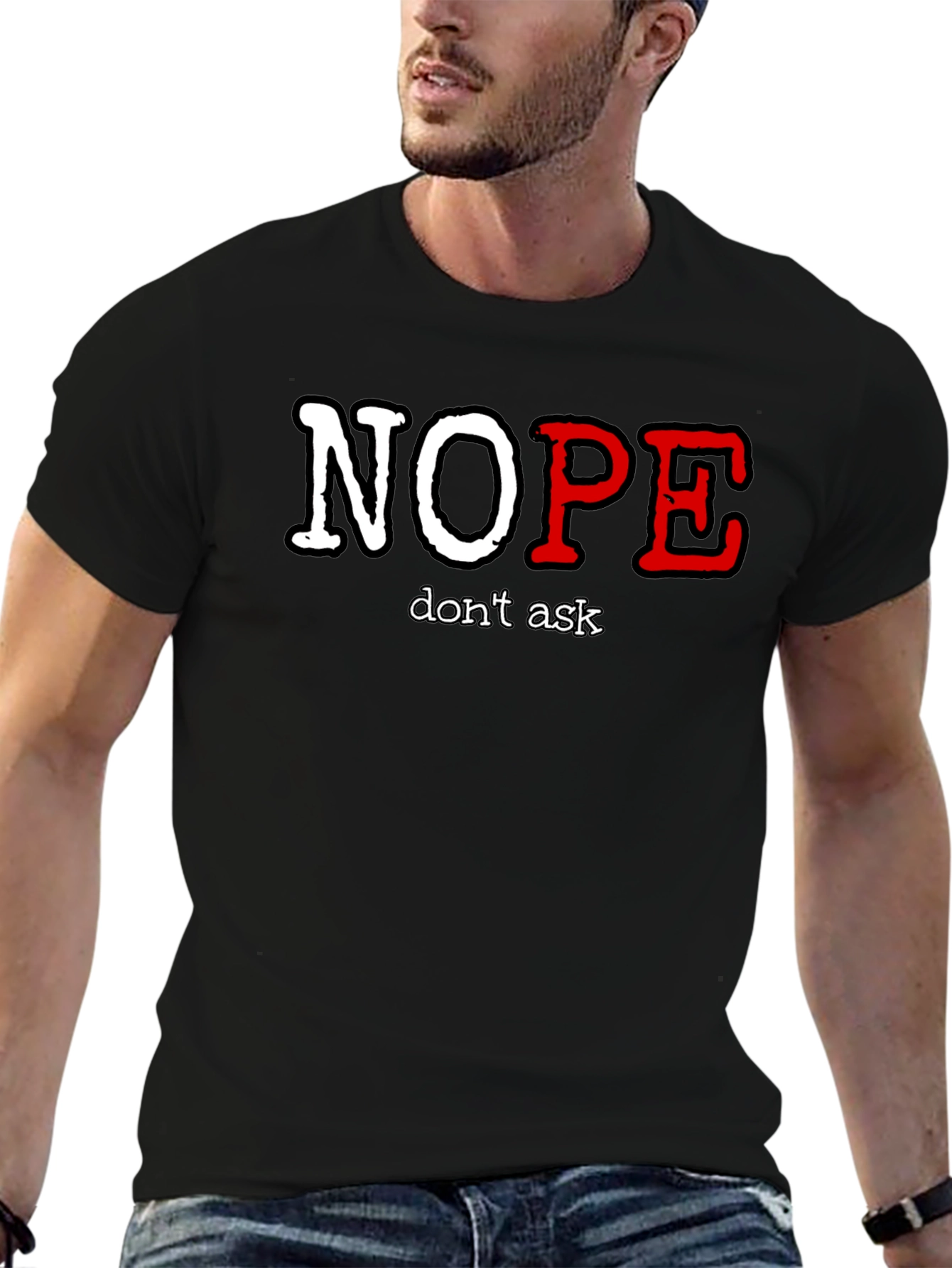 Nope Dont Ask Graphic Tee - Mens Black T-Shirt
