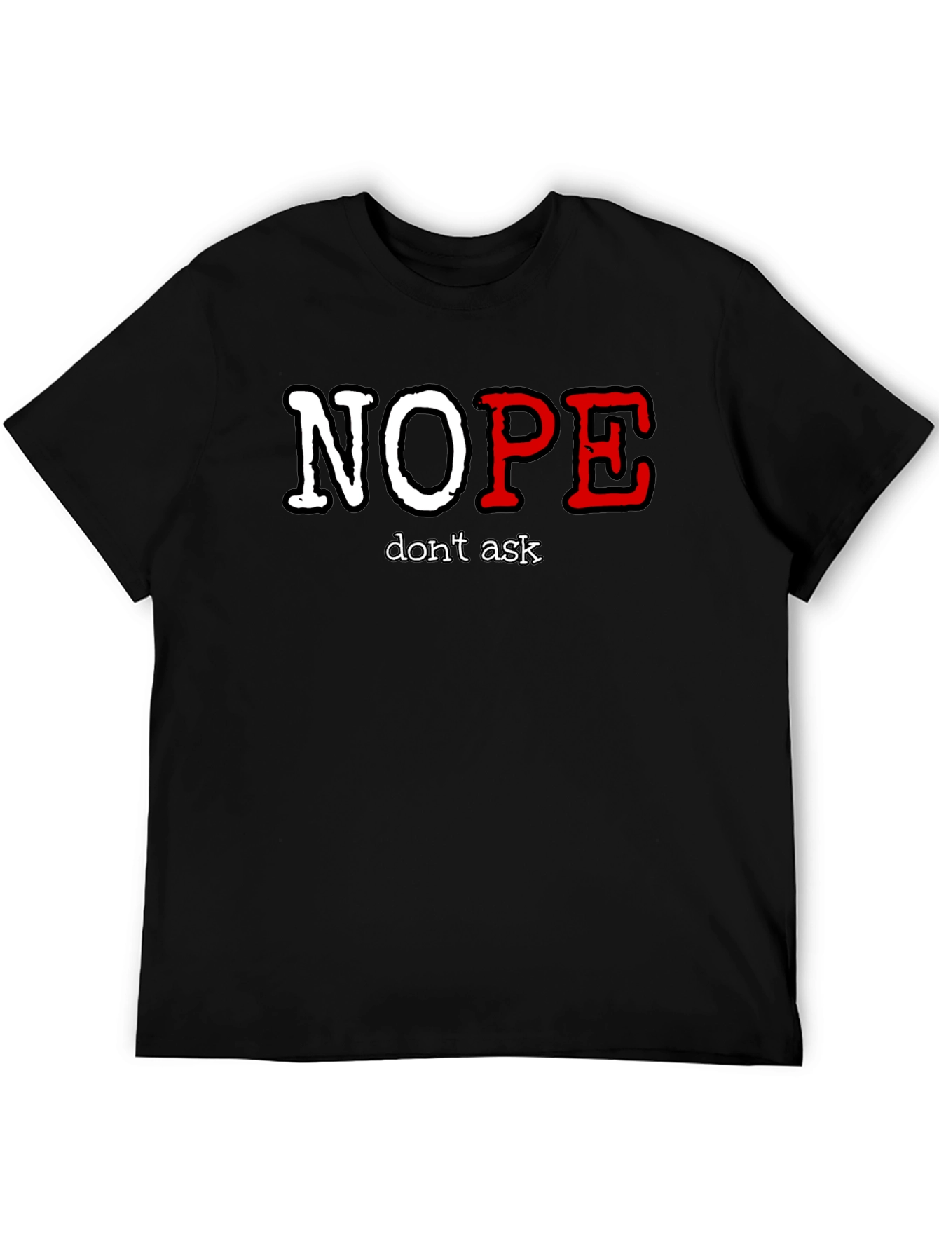 Nope Dont Ask Graphic Tee - Mens Black T-Shirt