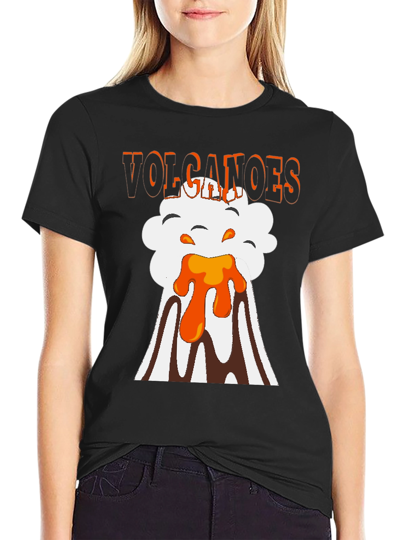 Volcanoes Graphic T-Shirt - Black