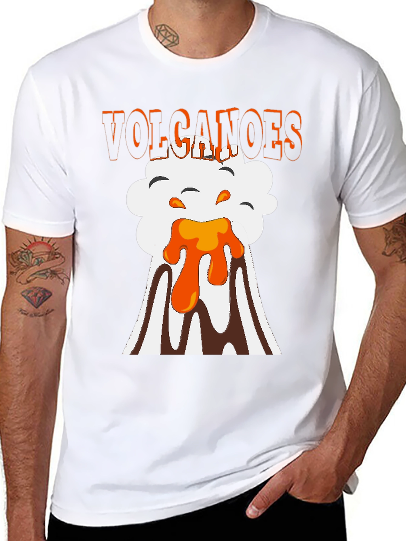 Volcanoes Graphic T-Shirt - Black