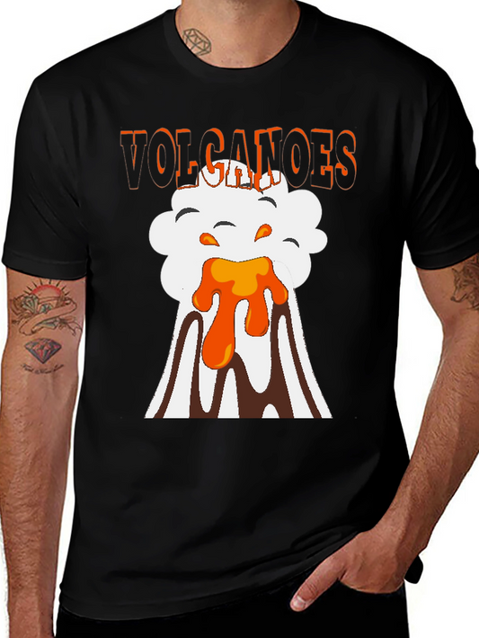 Volcanoes Graphic T-Shirt - Black