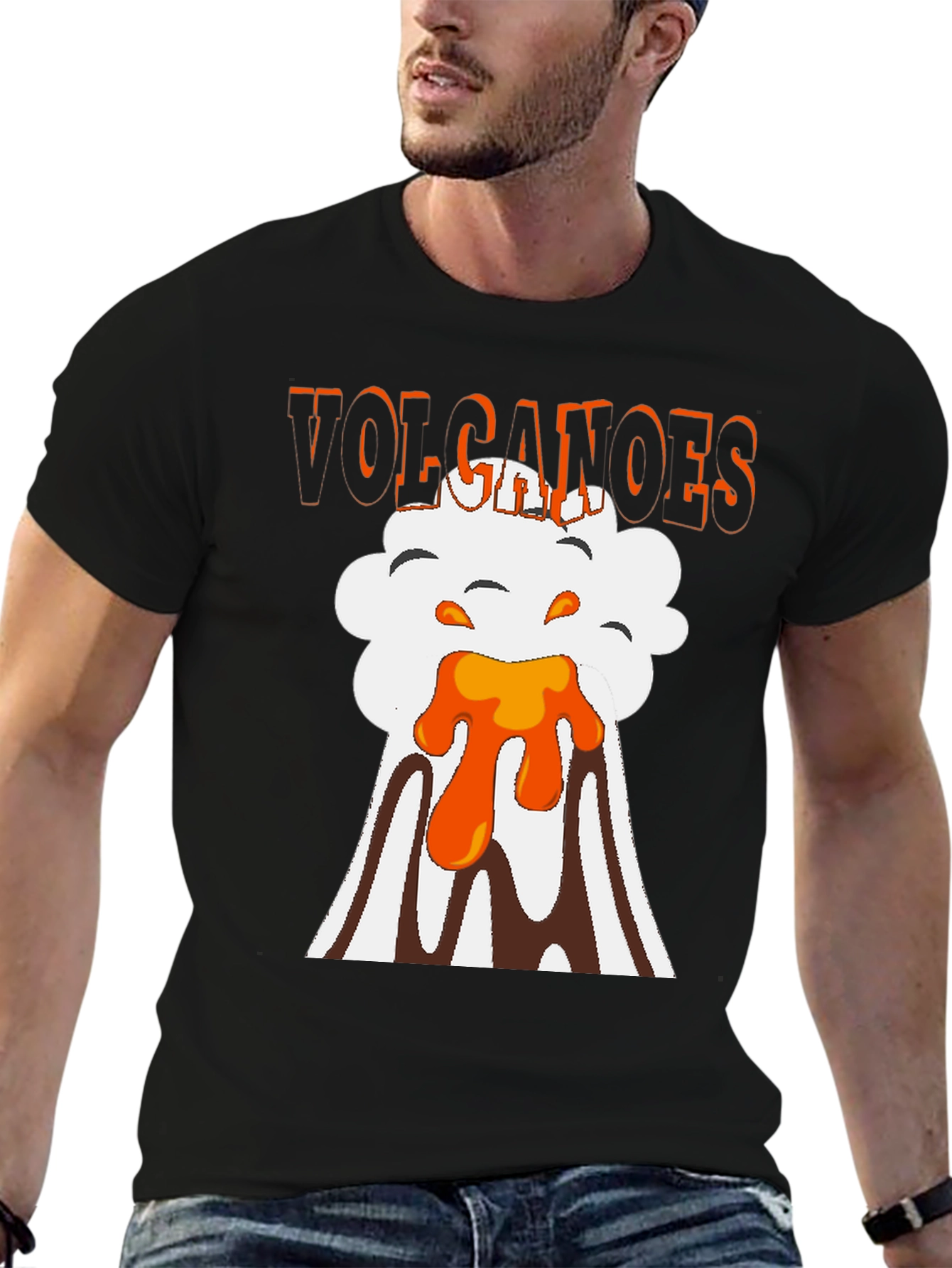 Volcanoes Graphic T-Shirt - Black