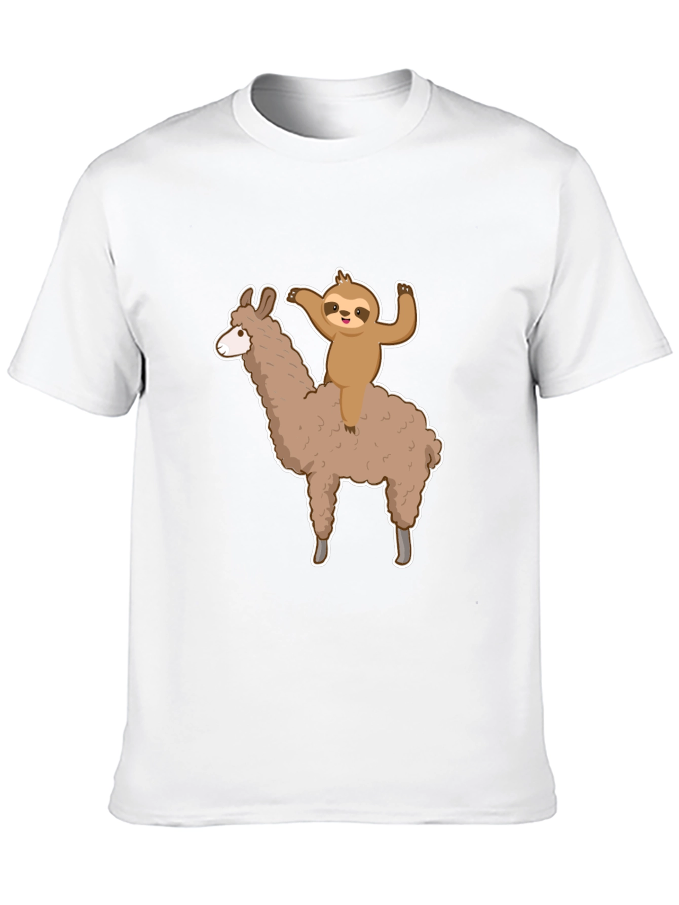 Sloth Riding Llama Graphic Tee - Mens Black T-Shirt