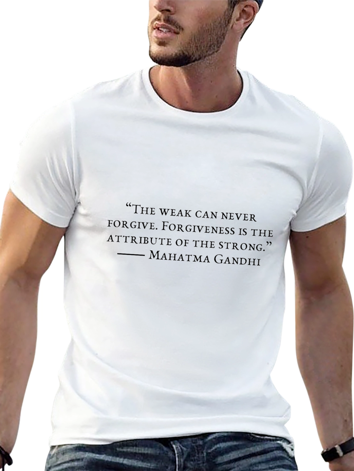 Gandhi Quote Graphic Black T-Shirt
