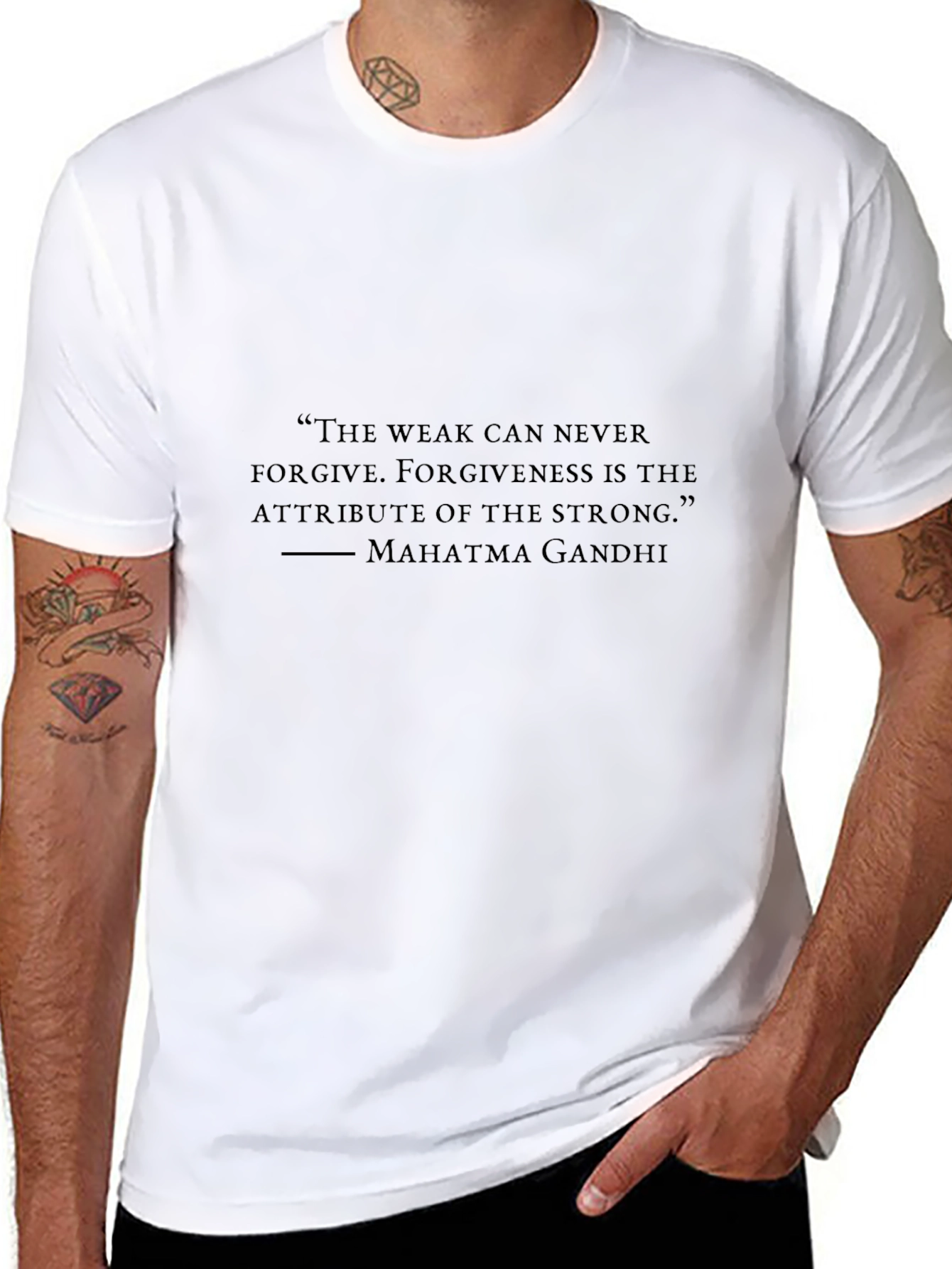 Gandhi Quote Graphic Black T-Shirt