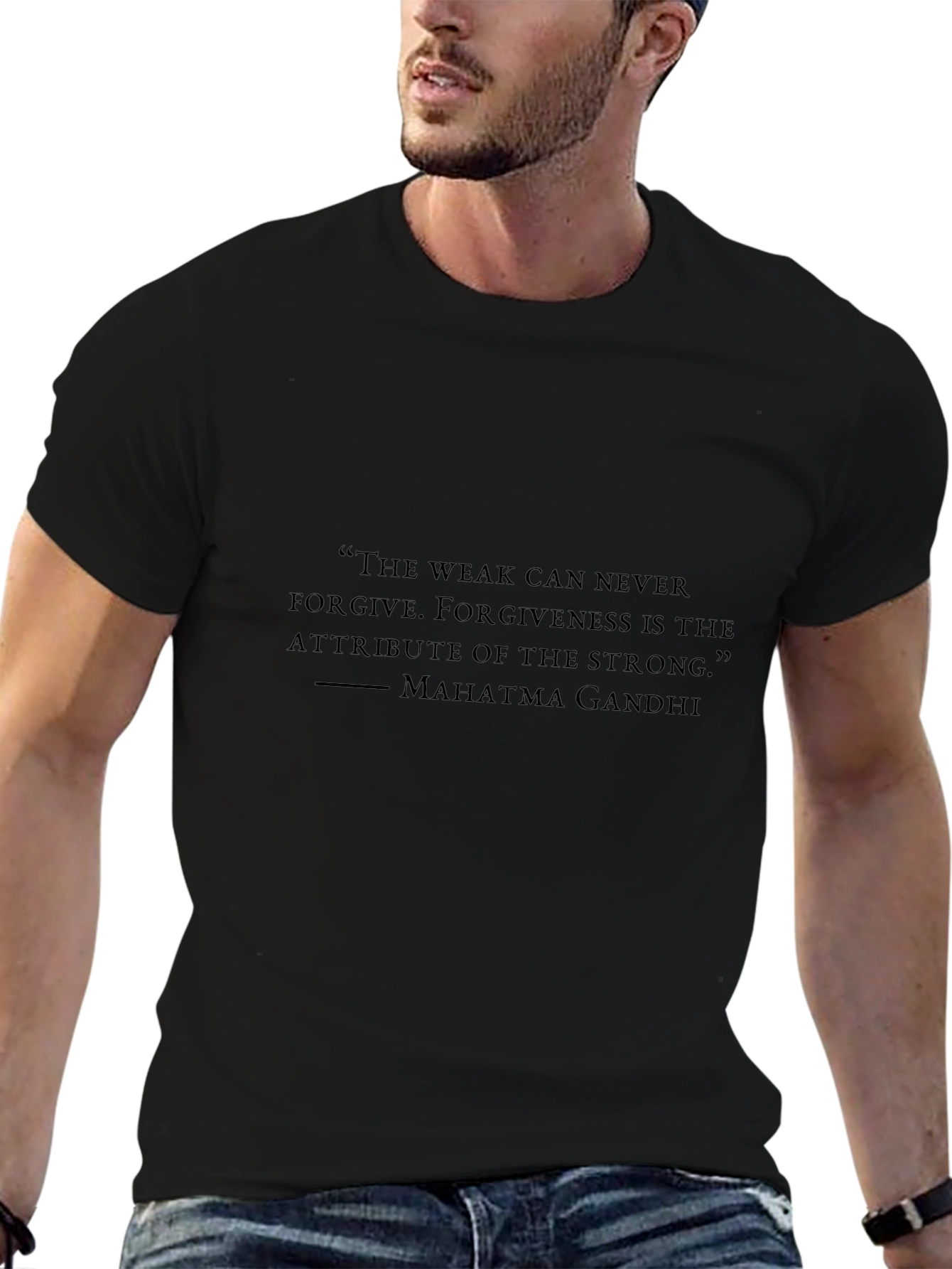 Gandhi Quote Graphic Black T-Shirt