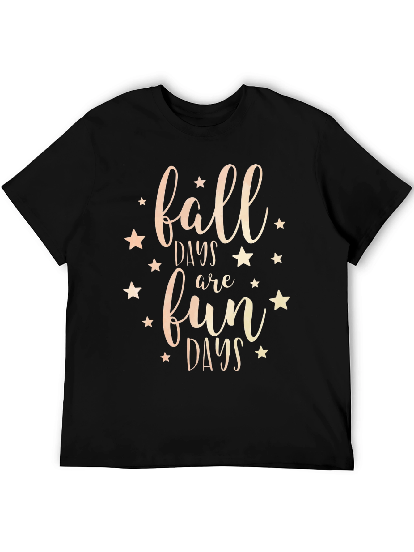 Fall Days Fun Days Black Graphic Tee Shirt