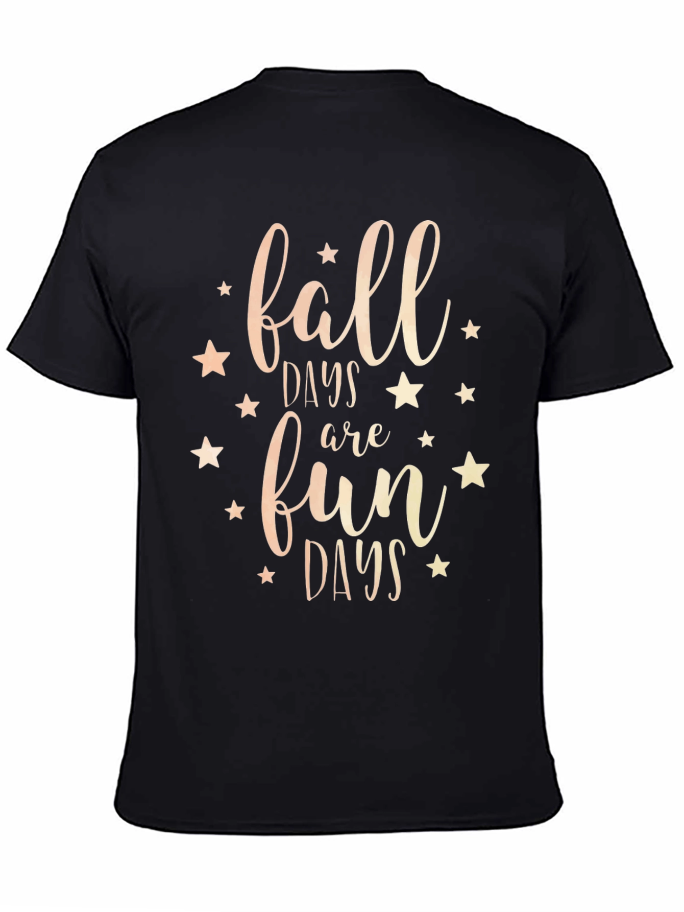 Fall Days Fun Days Black Graphic Tee Shirt