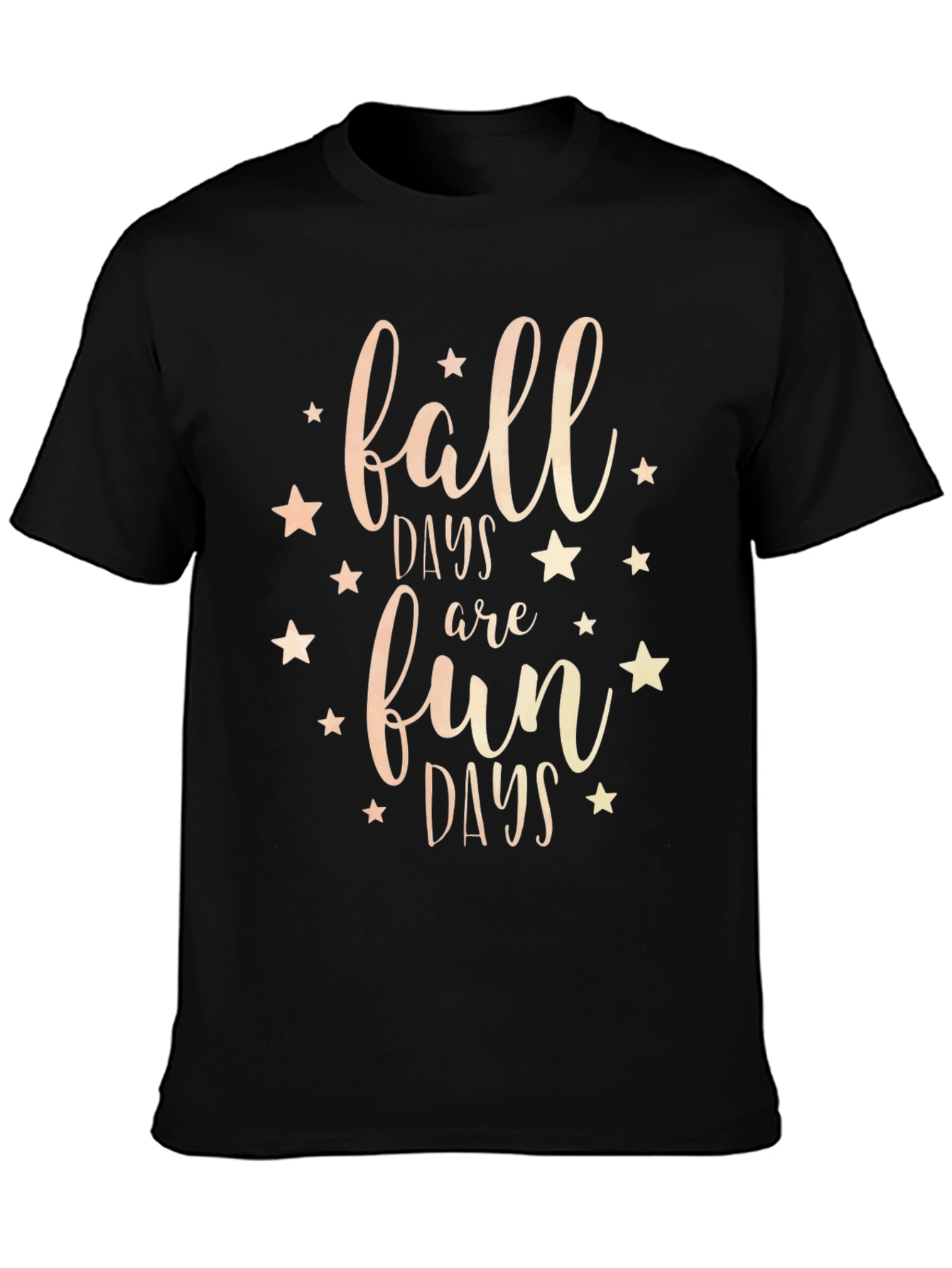 Fall Days Fun Days Black Graphic Tee Shirt