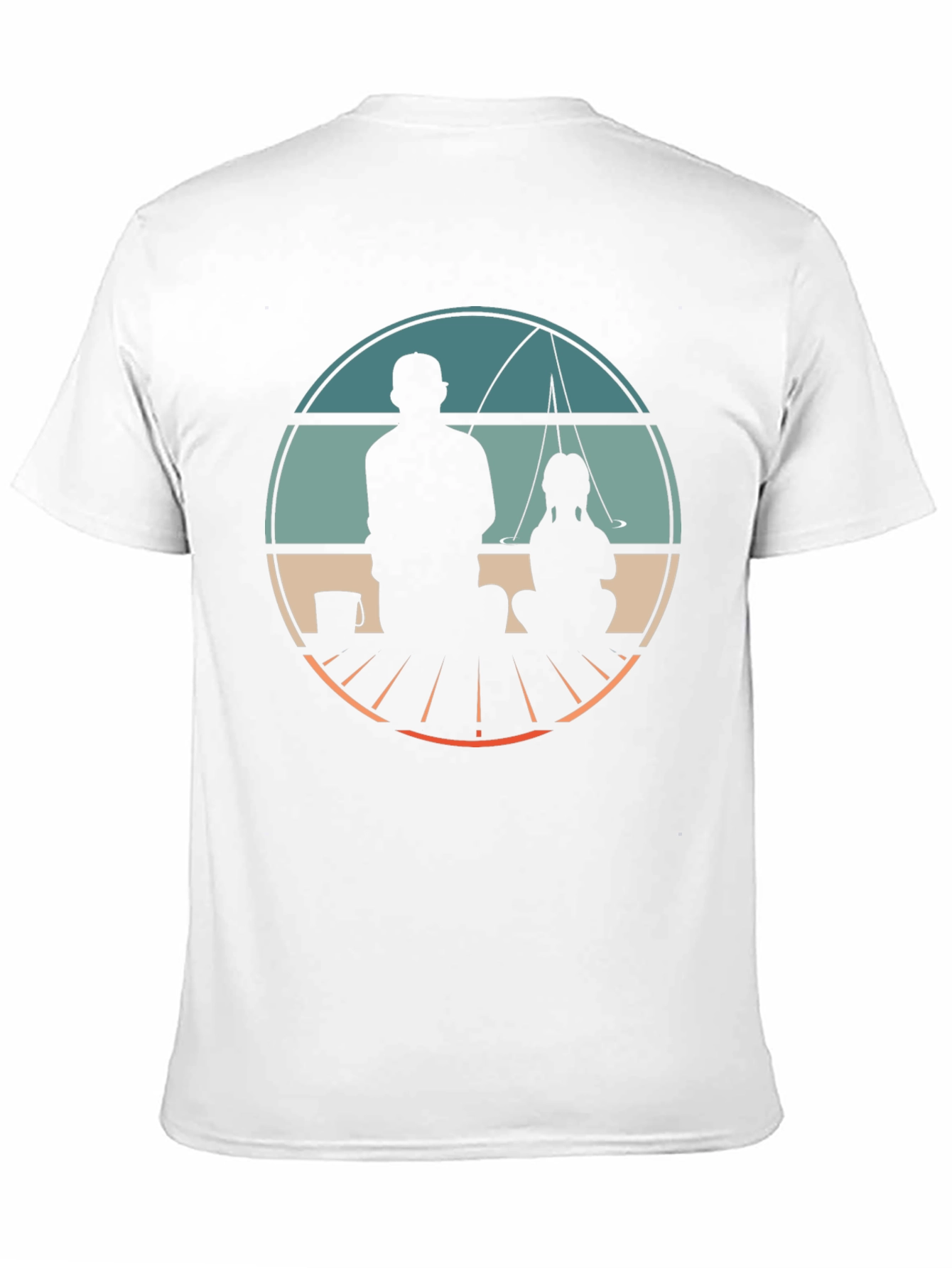 Father & Daughter Fishing Graphic Tee - Black Cotton