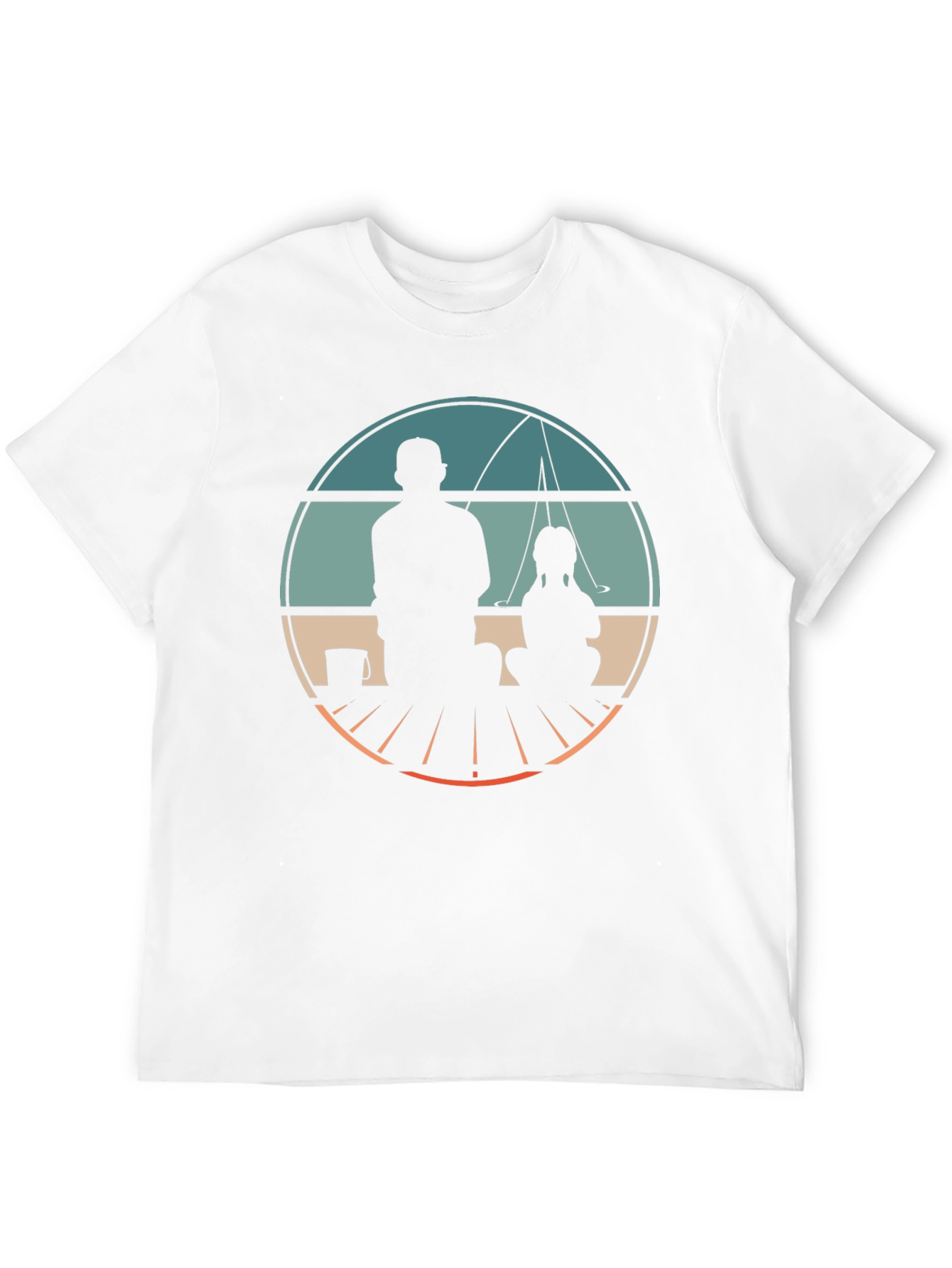 Father & Daughter Fishing Graphic Tee - Black Cotton