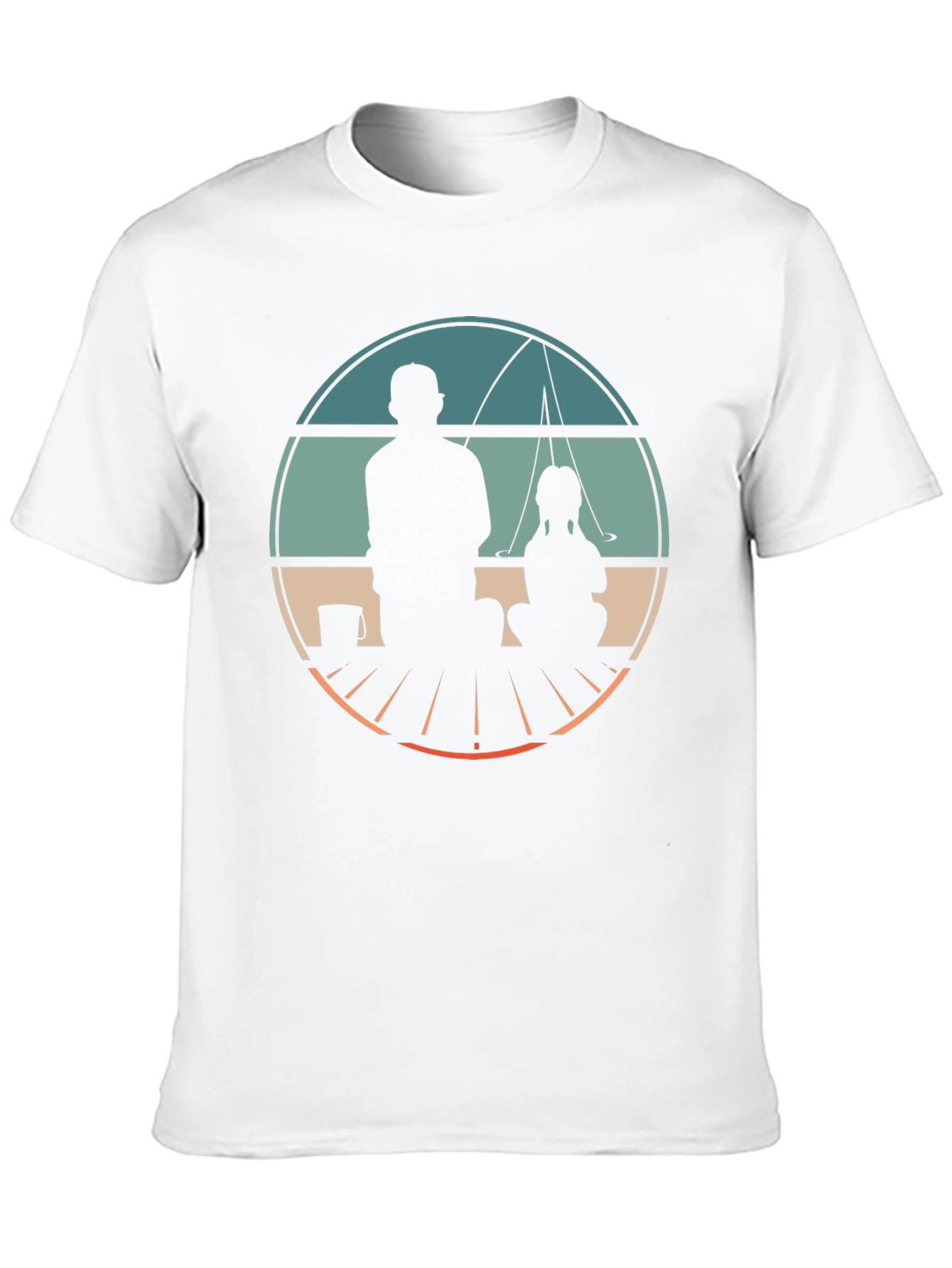 Father & Daughter Fishing Graphic Tee - Black Cotton
