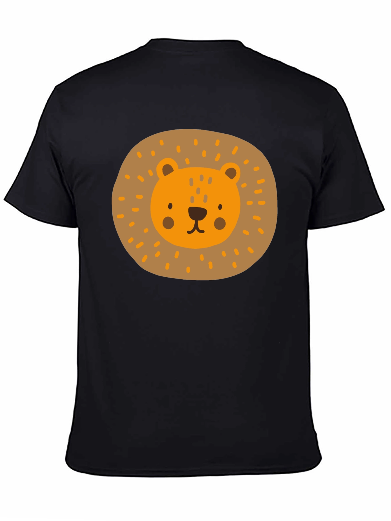 Cute Lion Graphic Tee - Mens Black T-Shirt