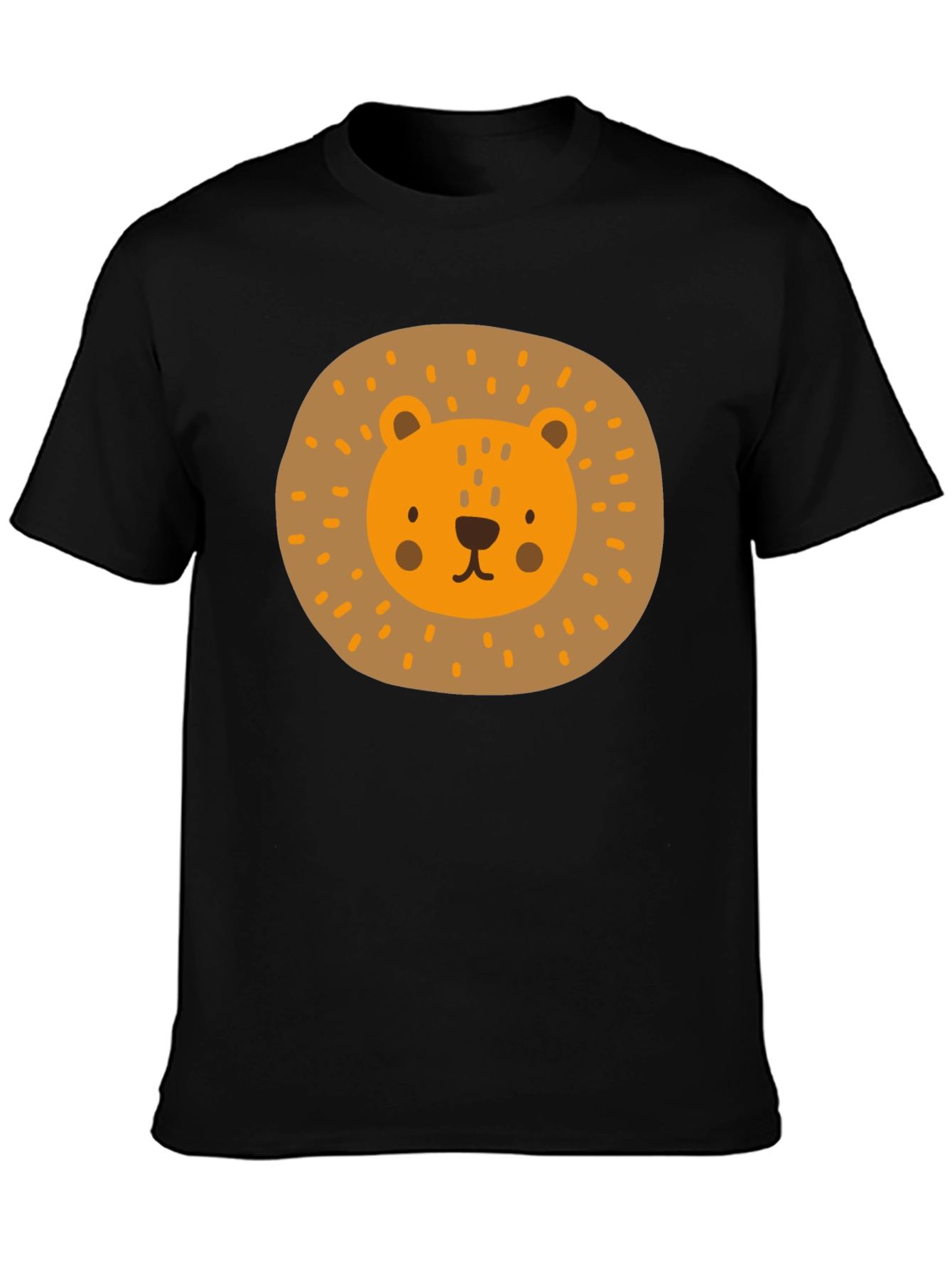 Cute Lion Graphic Tee - Mens Black T-Shirt