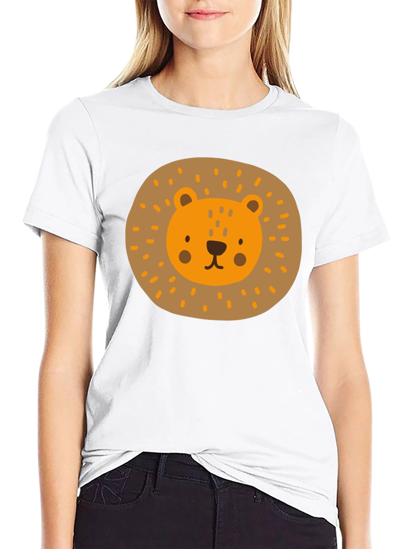 Cute Lion Graphic Tee - Mens Black T-Shirt