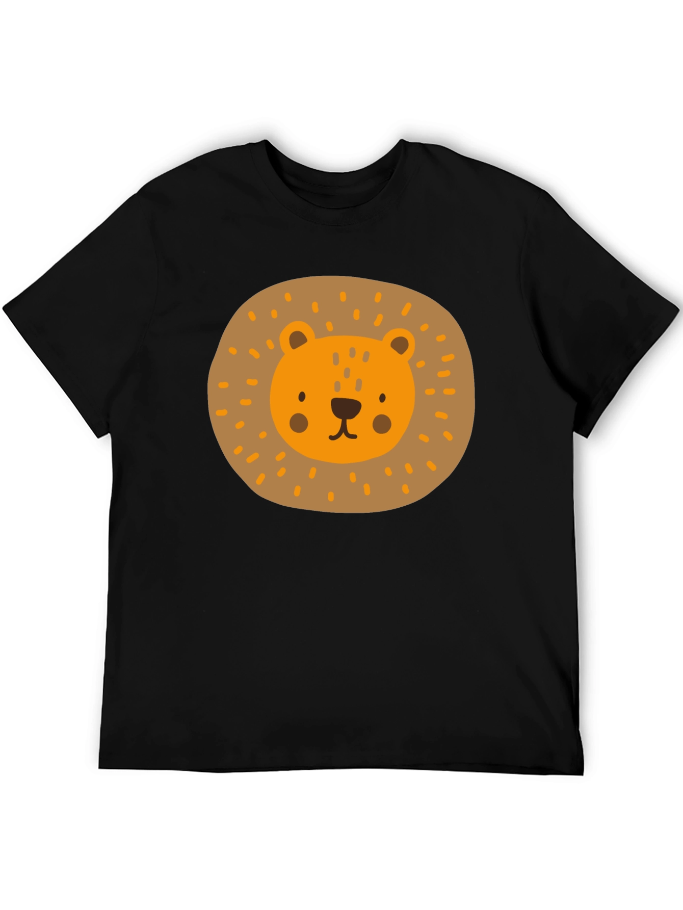 Cute Lion Graphic Tee - Mens Black T-Shirt