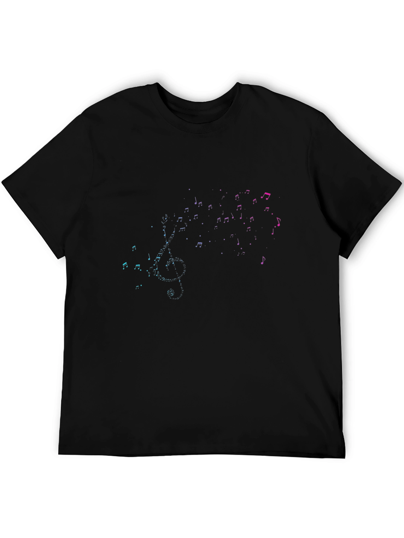 Musical Notes T-Shirt - Stylish Gradient Design