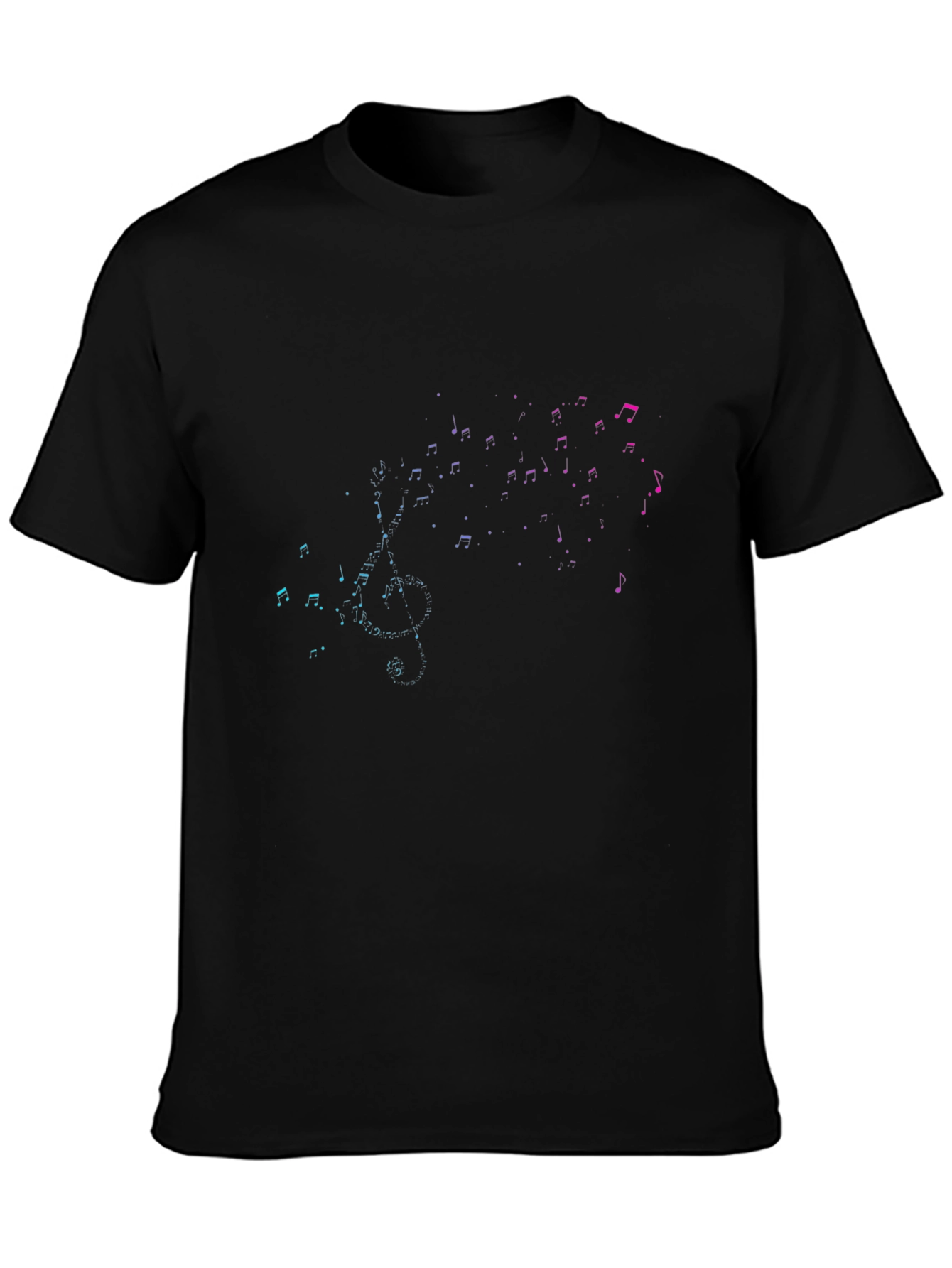 Musical Notes T-Shirt - Stylish Gradient Design